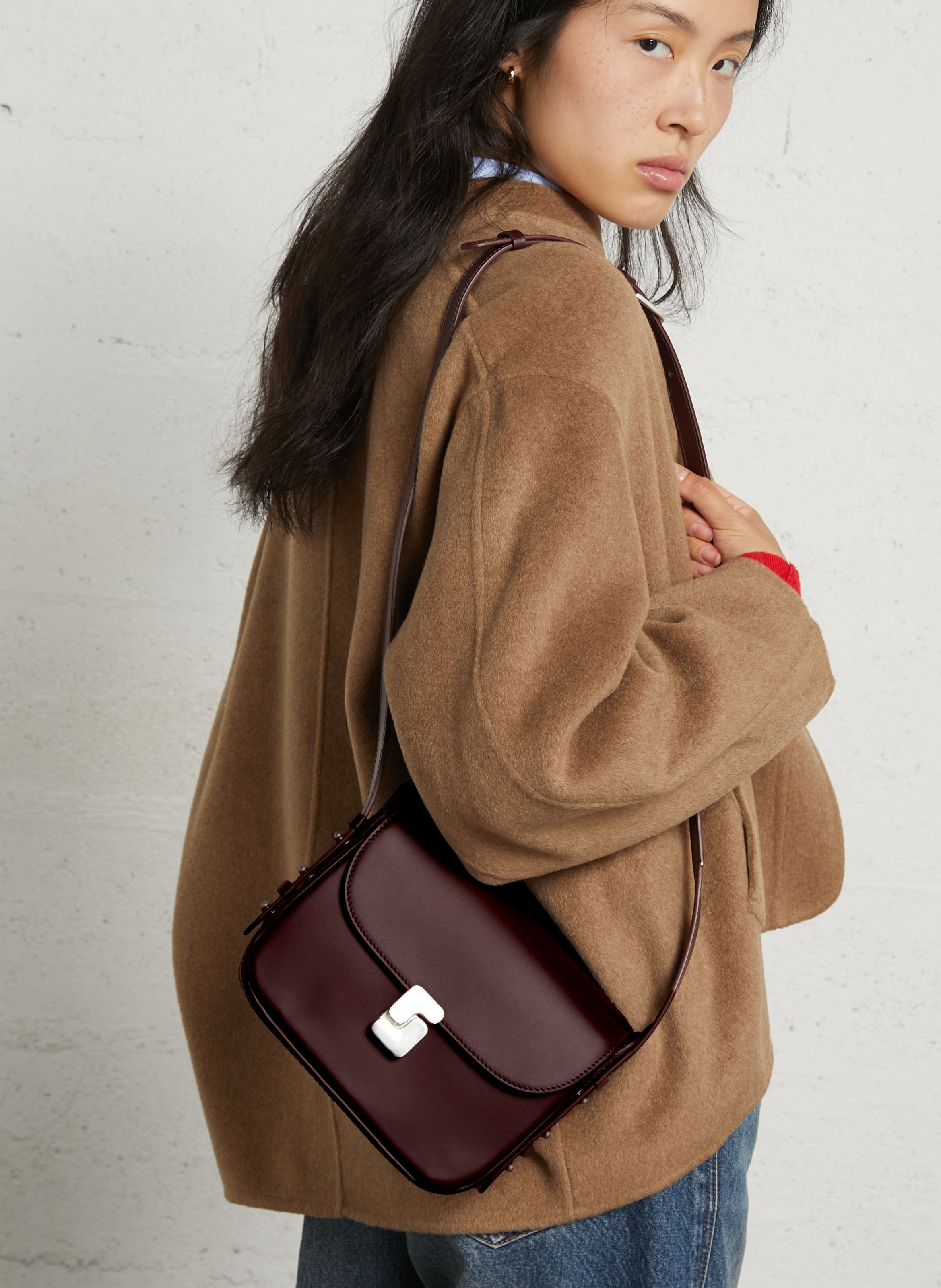 Sac bandoulière en cuir SOEUR Rouge