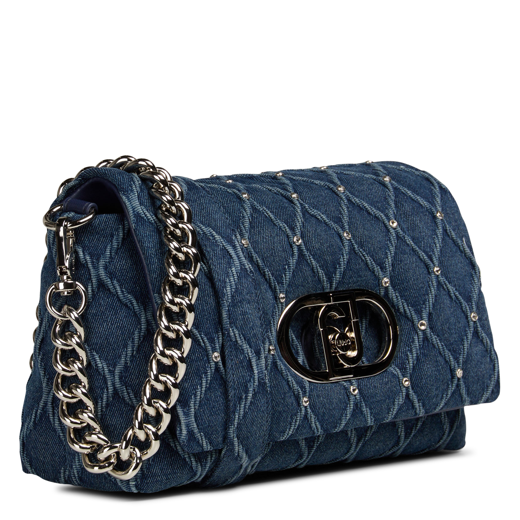 Gesteppte Handtasche mit Strasssteinen LIU JO Blau