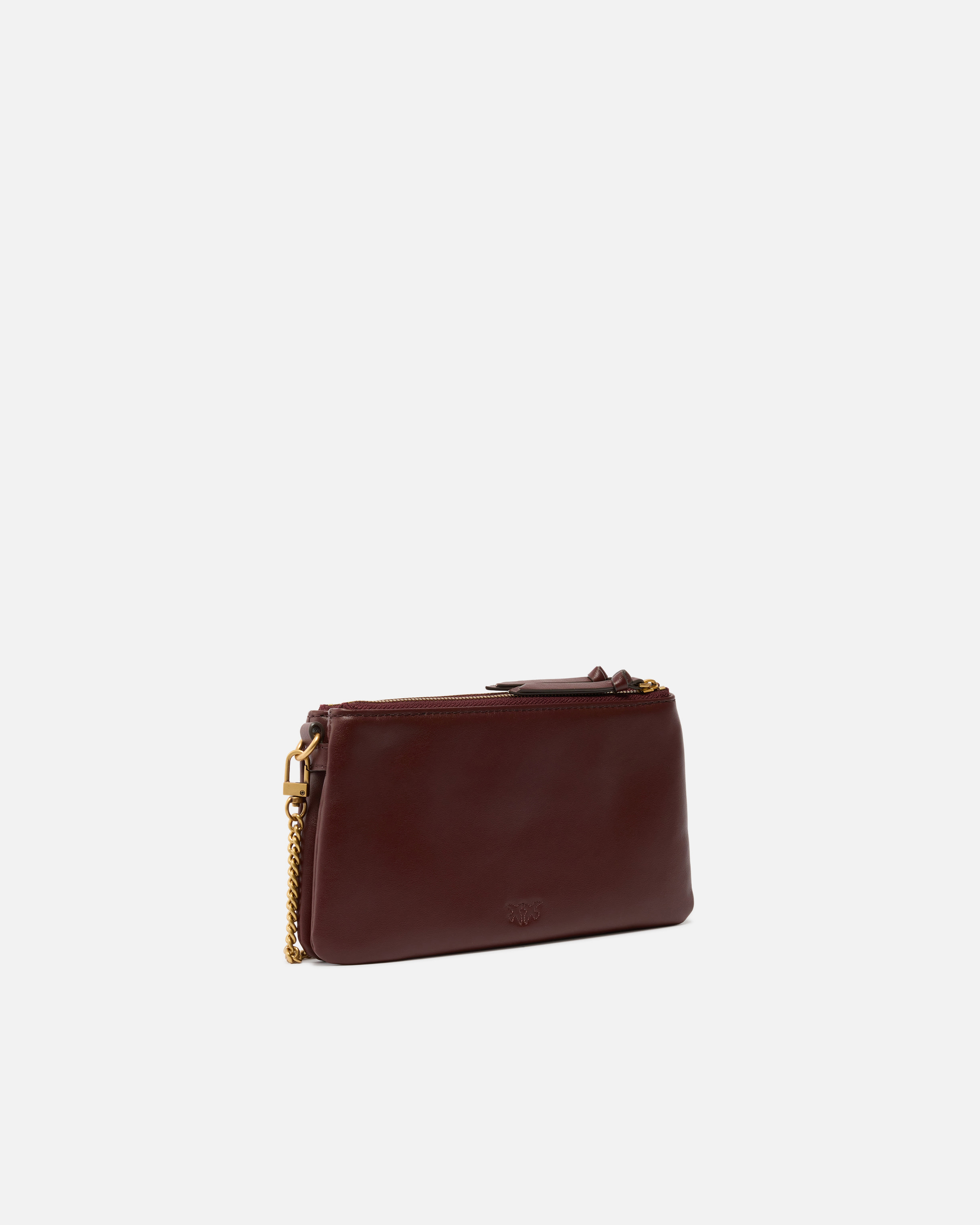 Small leather shoulder bag with love birds logo | Golden PINKO Women