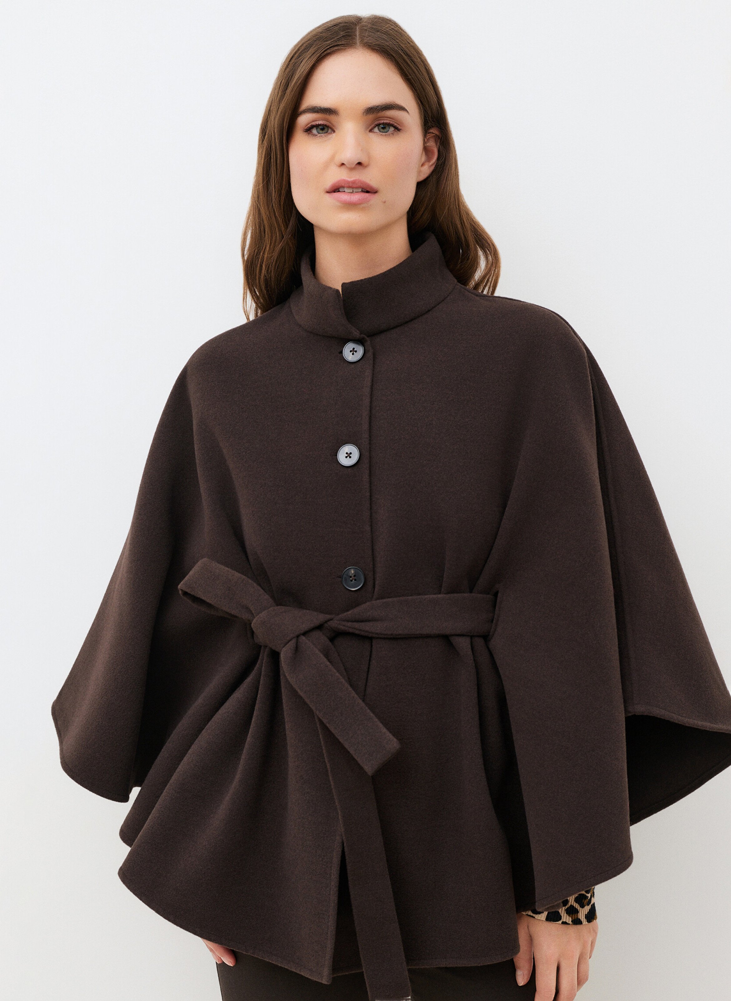 Weiter Rollkragen-Poncho CAROLL