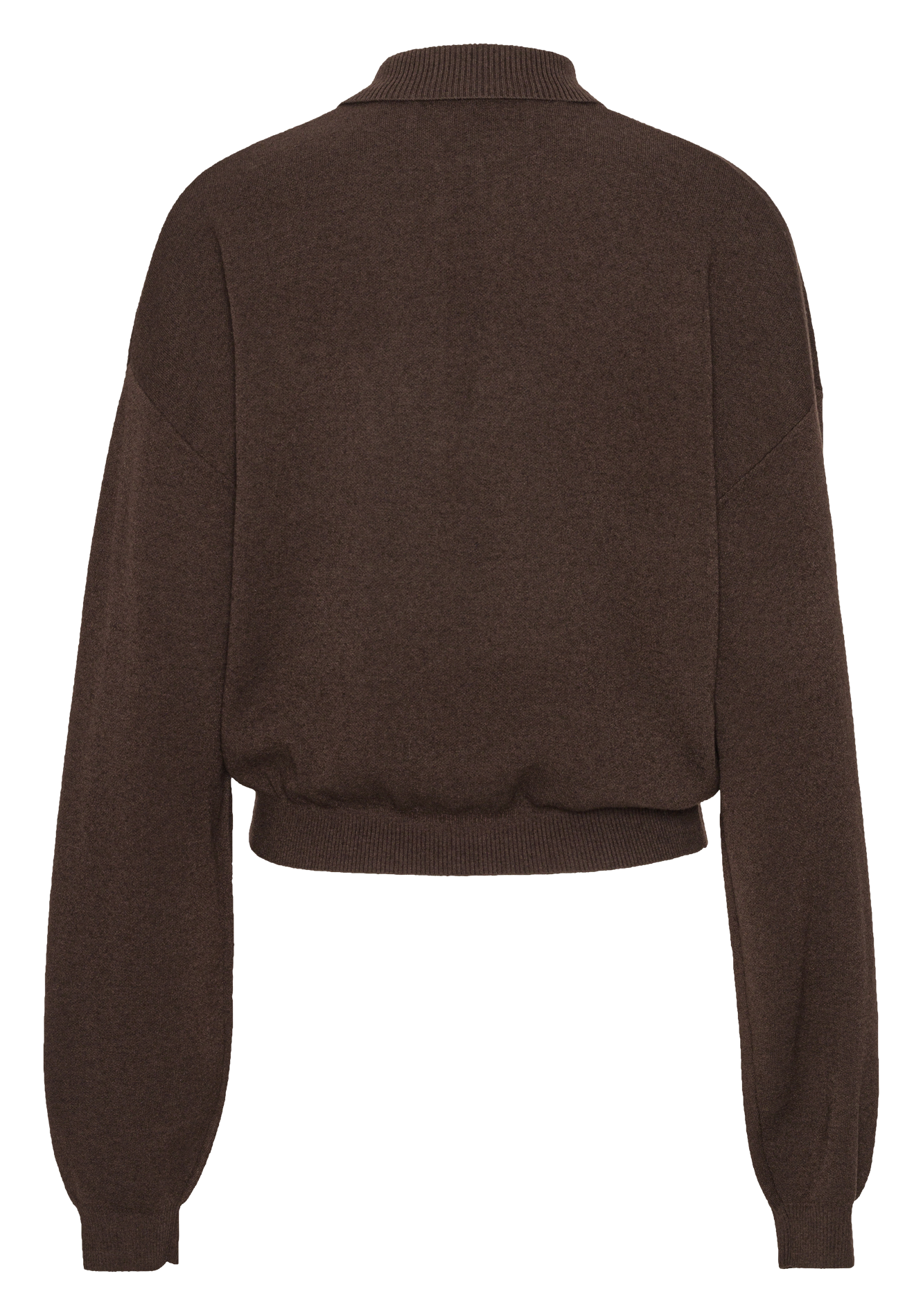 Solid-color sweatshirt with a buttoned collar ROTATE Brown