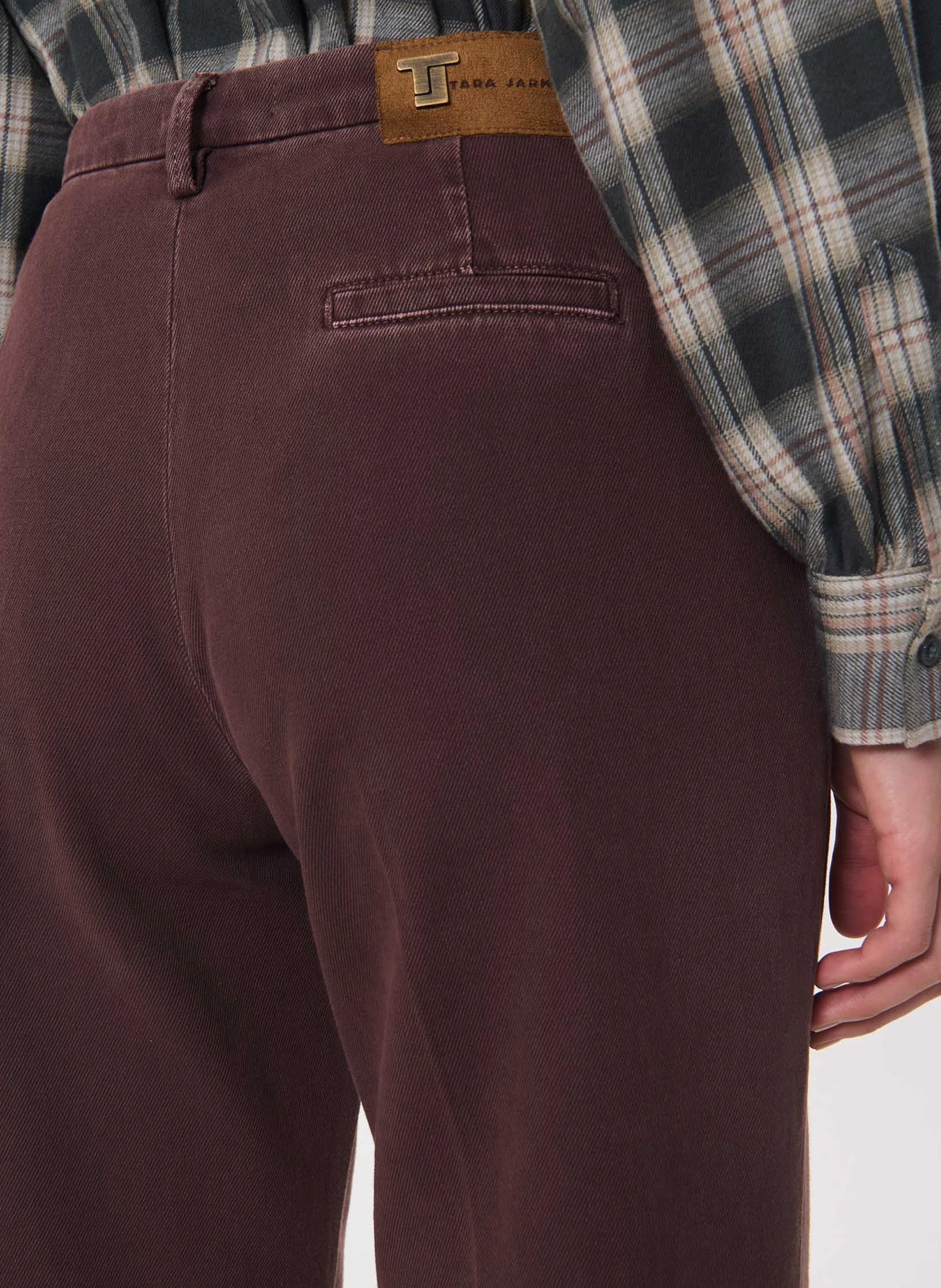 Jean droit taille haute uni TARA JARMON Marron