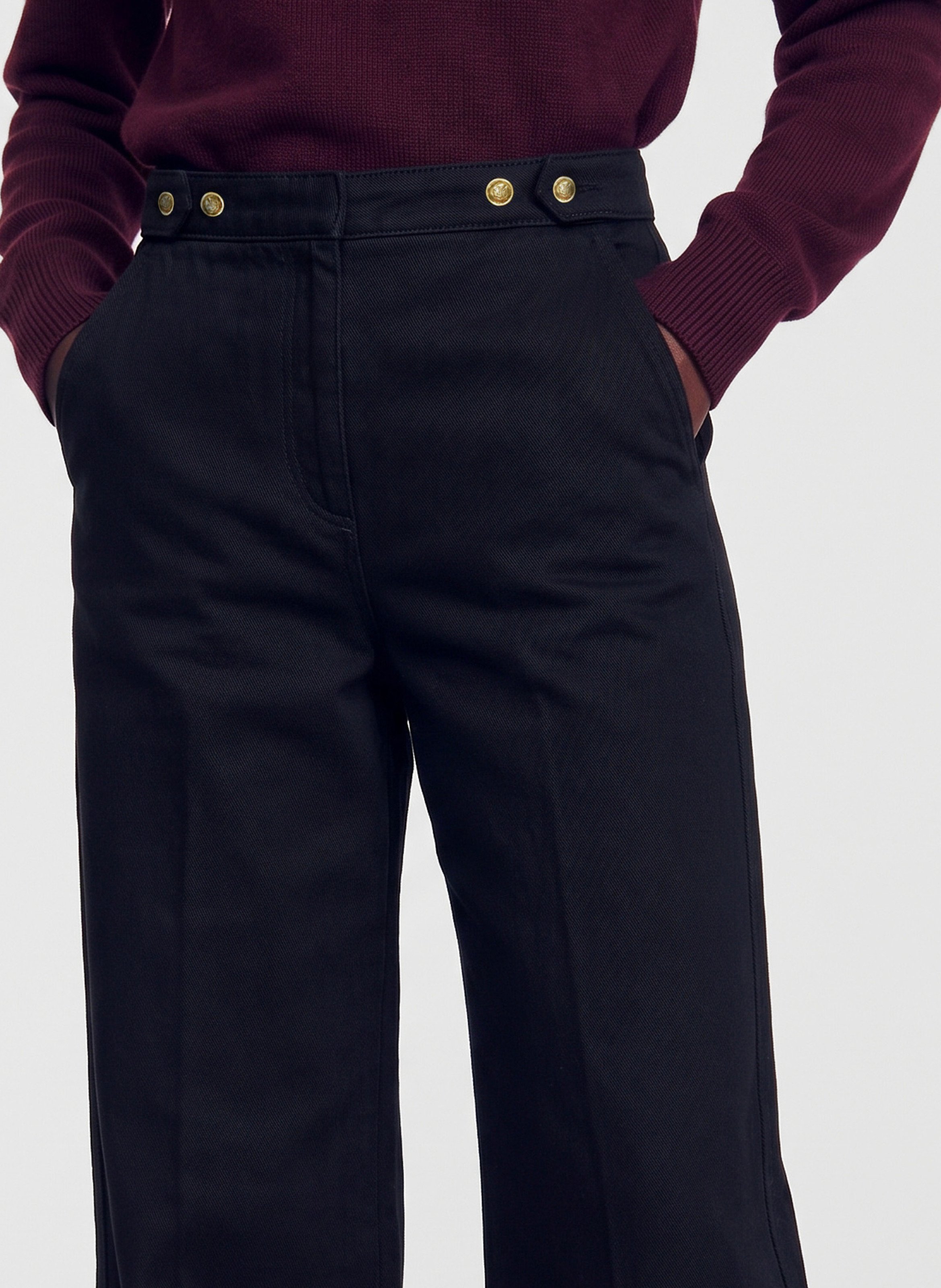 Grote katoenen jeans SANDRO Zwart