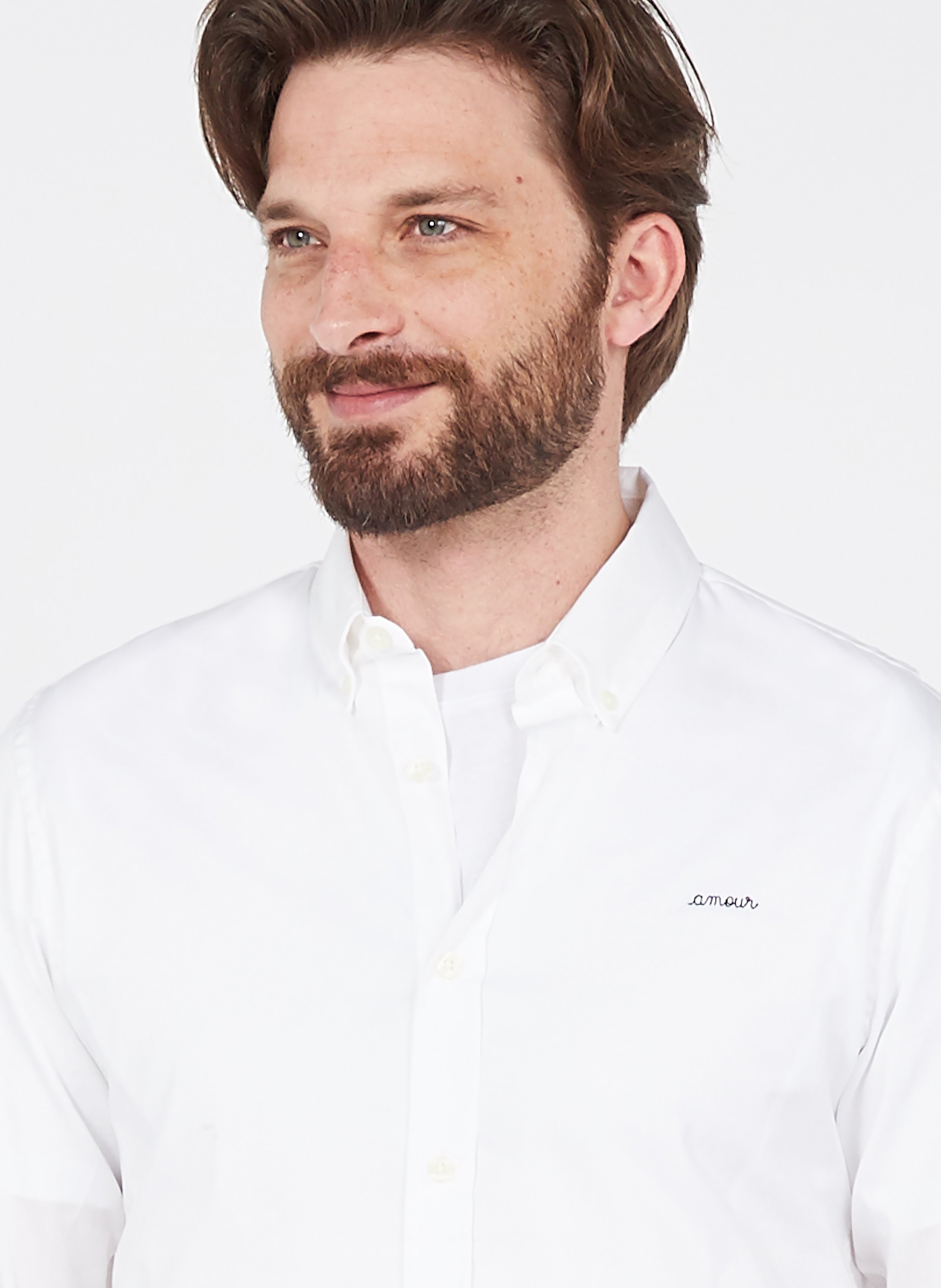 Organic cotton shirt with button-down collar MAISON LABICHE White