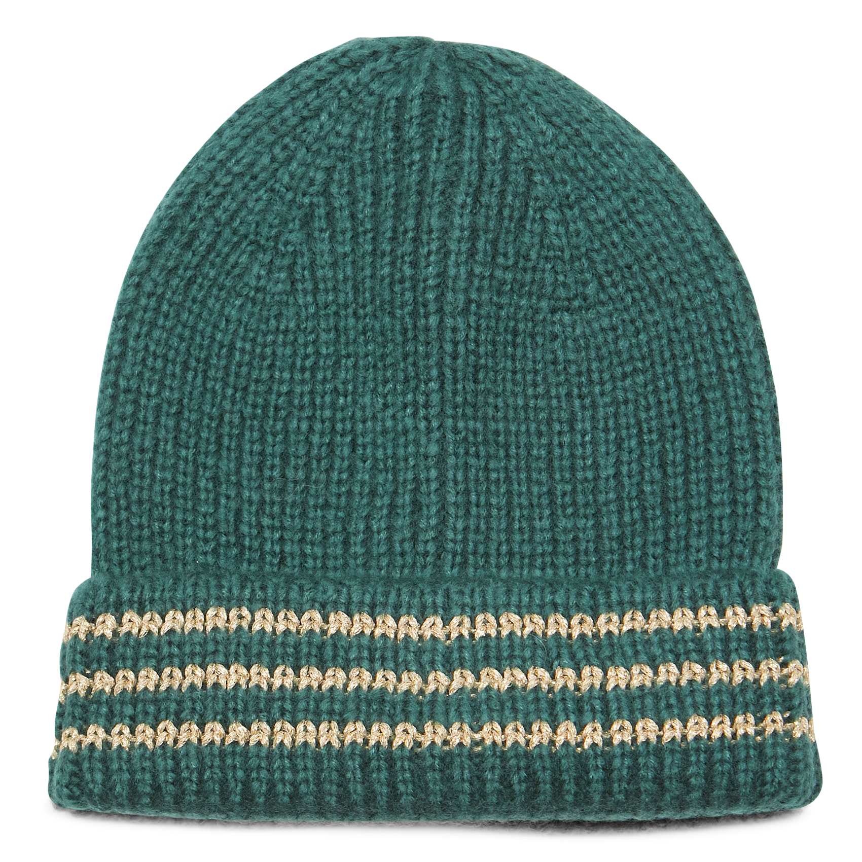 Metallic thread beanie PIECES Green