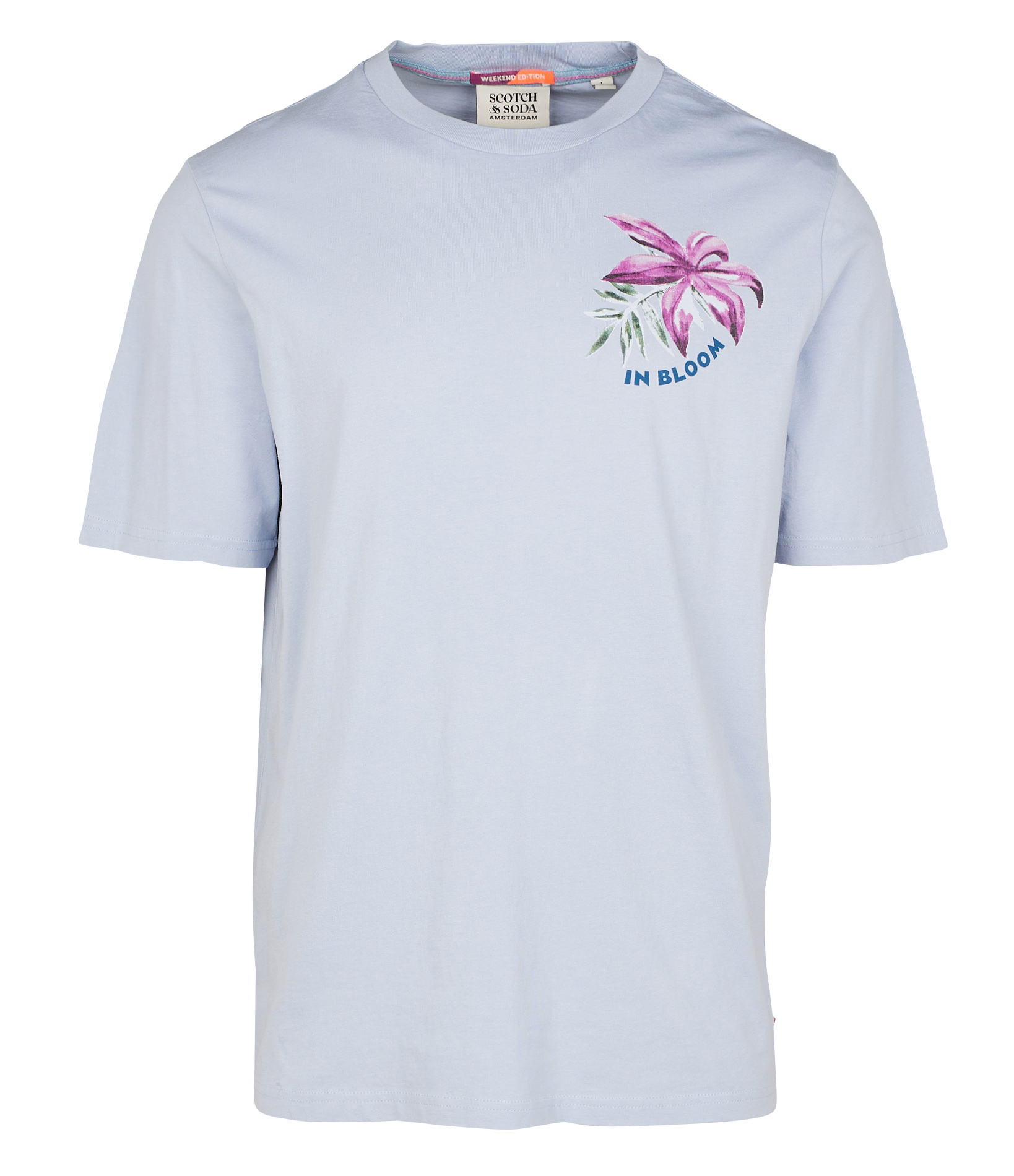 Camiseta Regular Fit De Algodón Serigrafiada Con Cuello Redondo Zen Grey Scotch And Soda Hombre | Place des Tendances