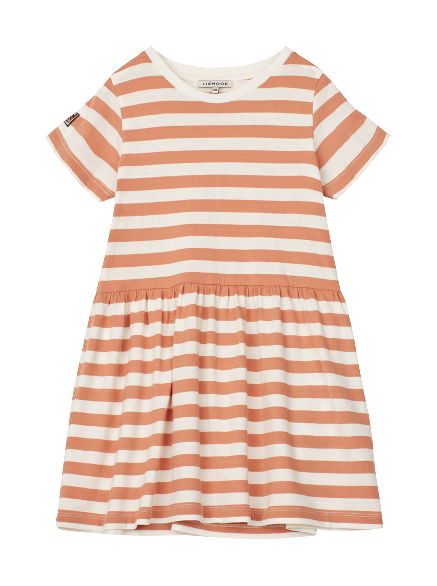 Robe courte col rond à rayures en coton mélangé  LIEWOOD