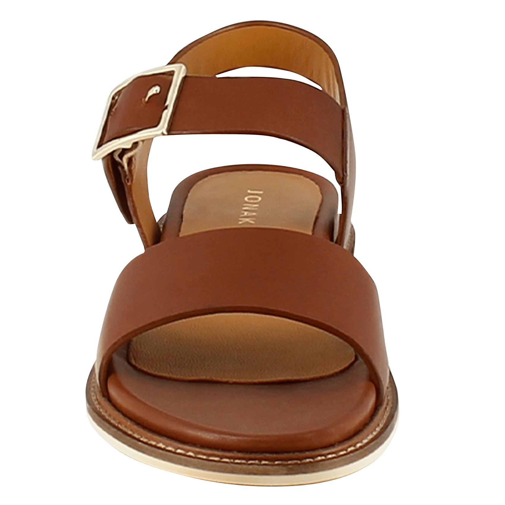Sandales plates à brides en cuir JONAK Marron
