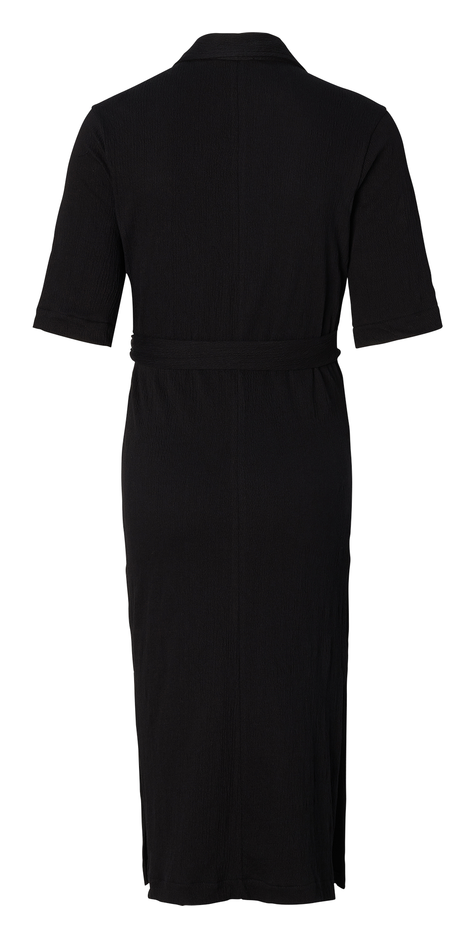 Organic cotton-blend midi dress with classic collar NOPPIES Black