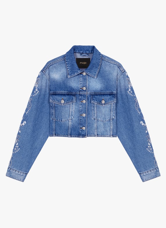 Veste en jean maje femme hotsell
