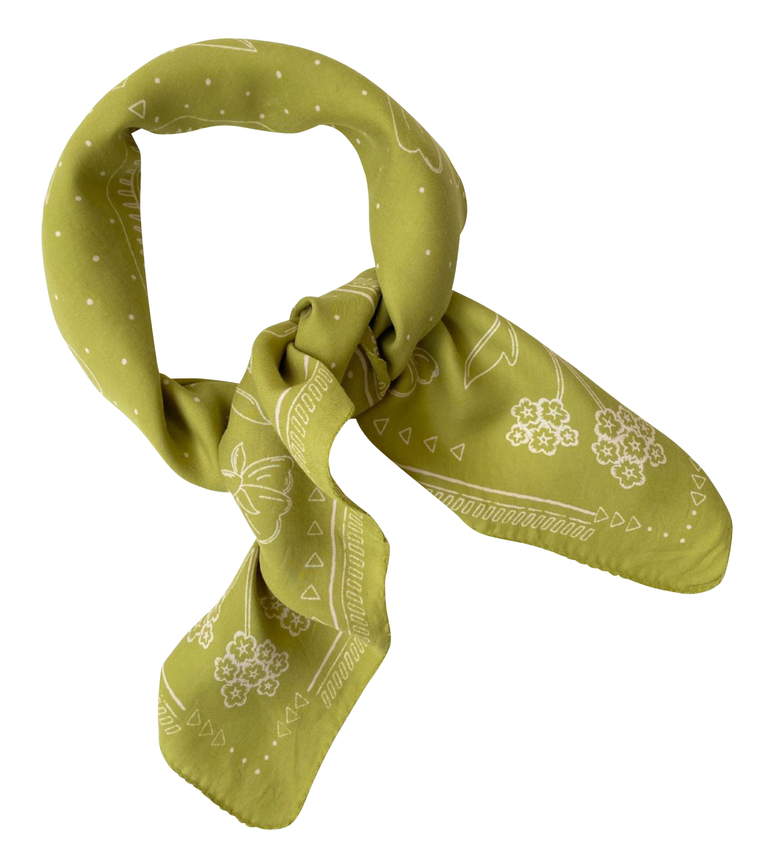 Foulard imprimé en coton Vert