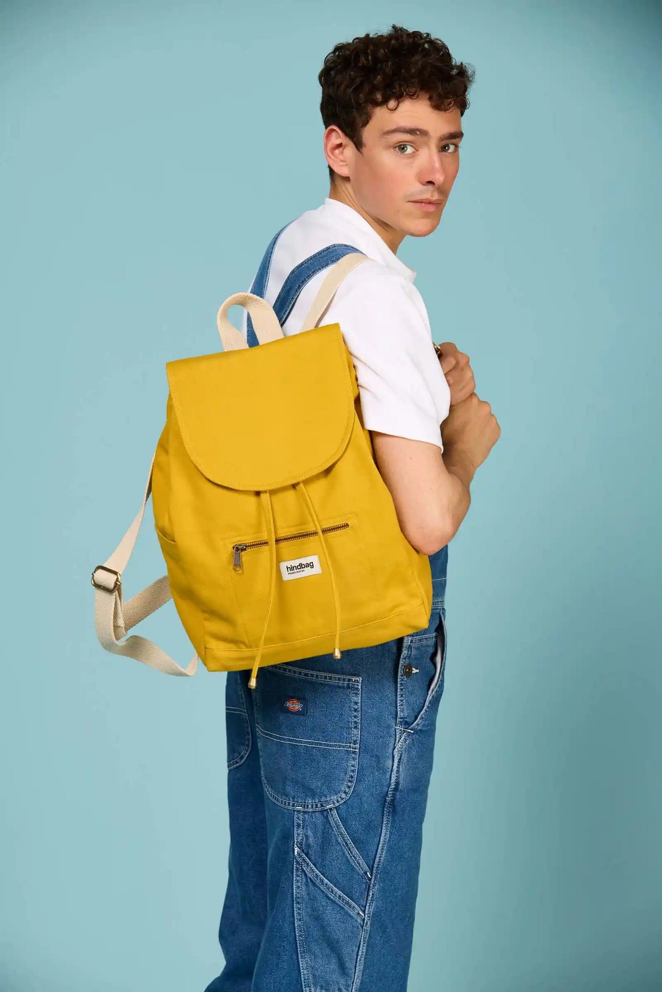 Cotton backpack HINDBAG Yellow