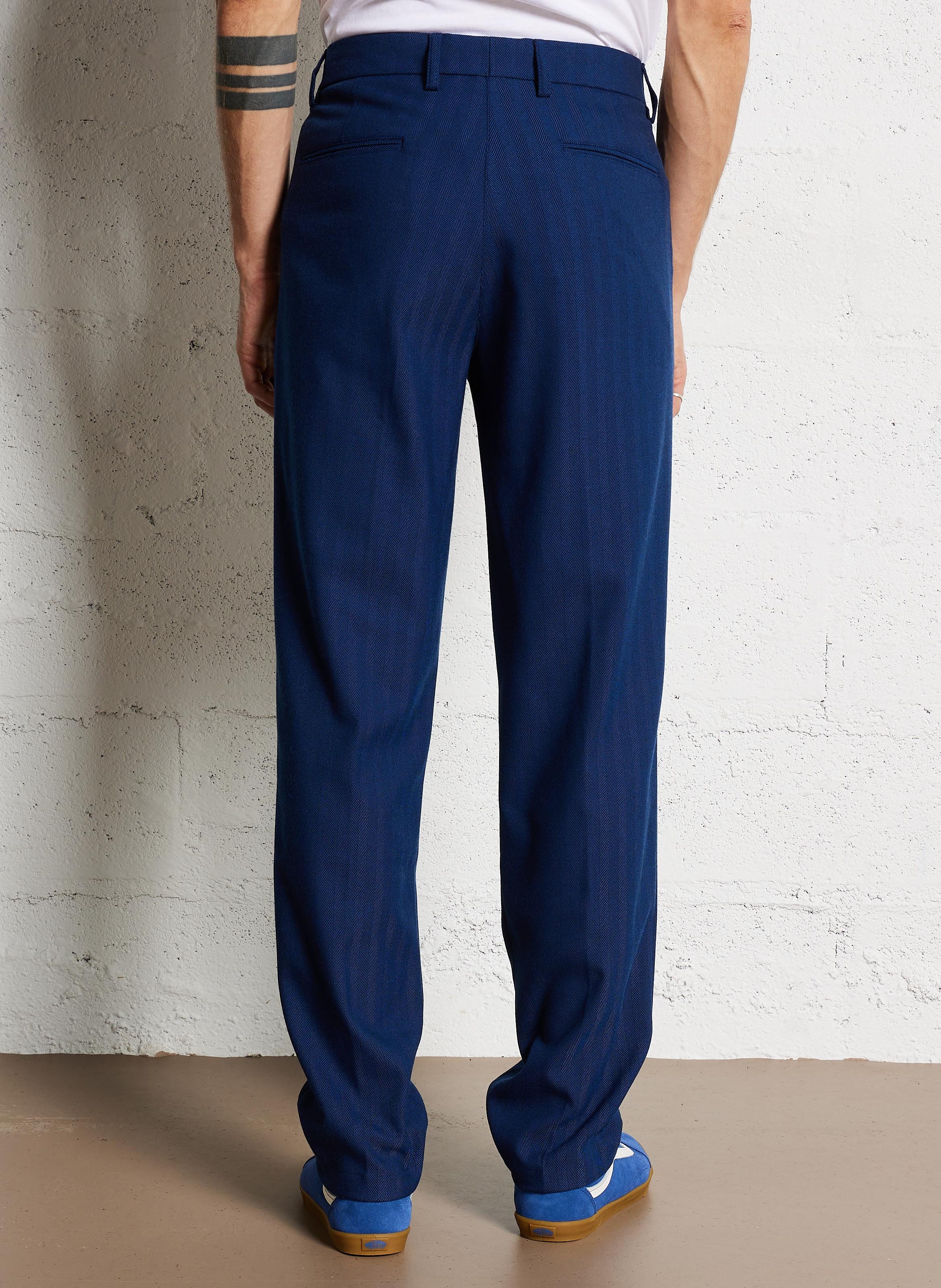 Pantalon de costume à chevrons LES DEUX Bleu