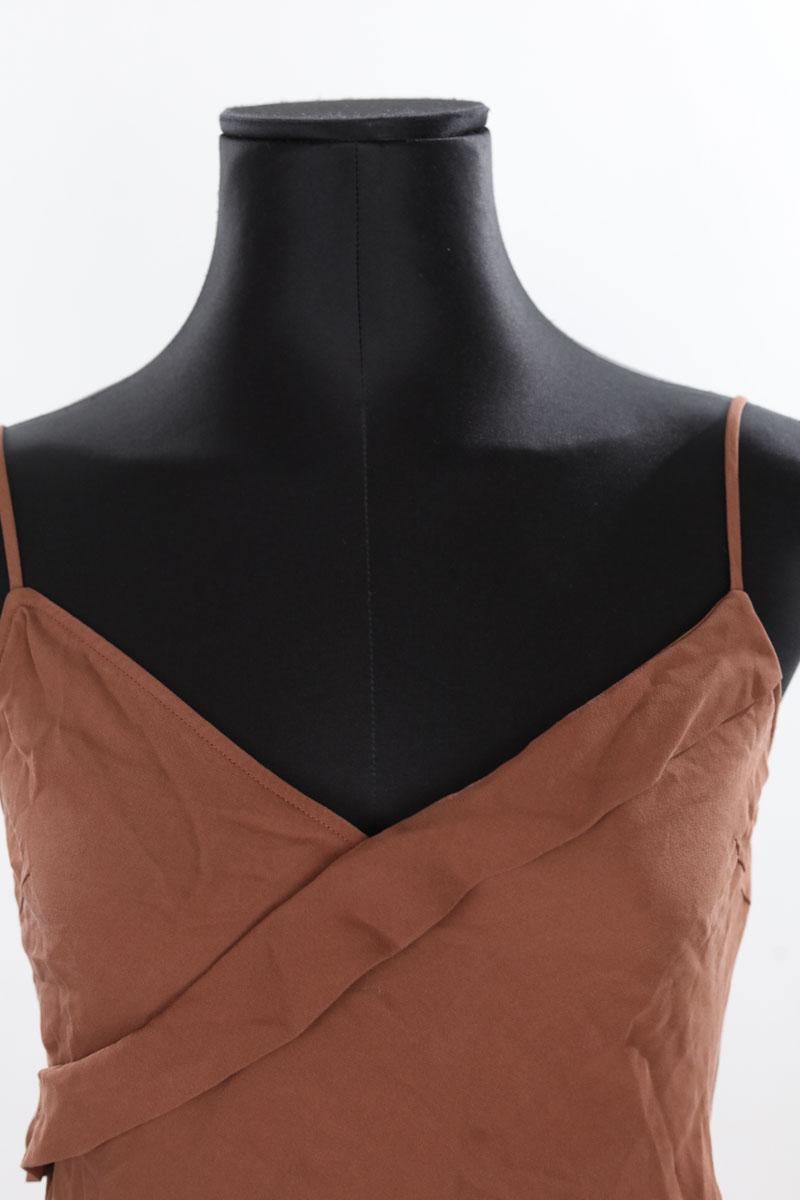 Sleeveless silk top THEORY - Seconde Main Brown