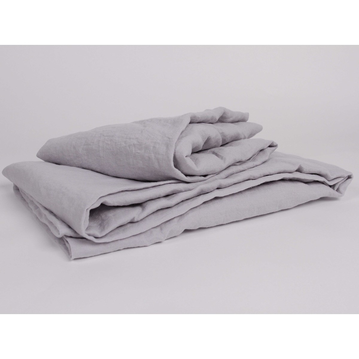 Washed linen fitted sheet Grey
