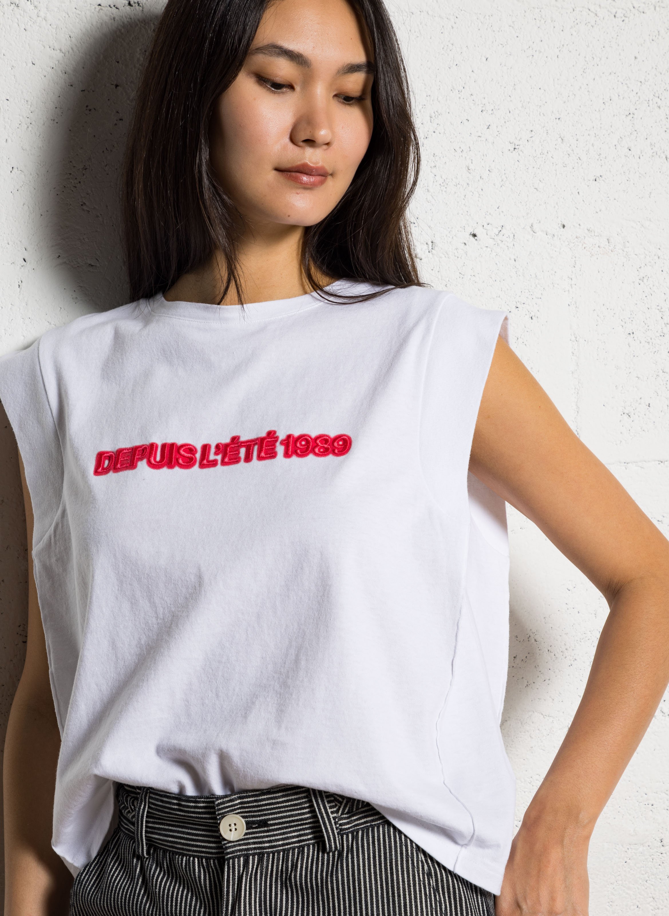 Loose-fit round-neck cotton T-shirt BELLEROSE White