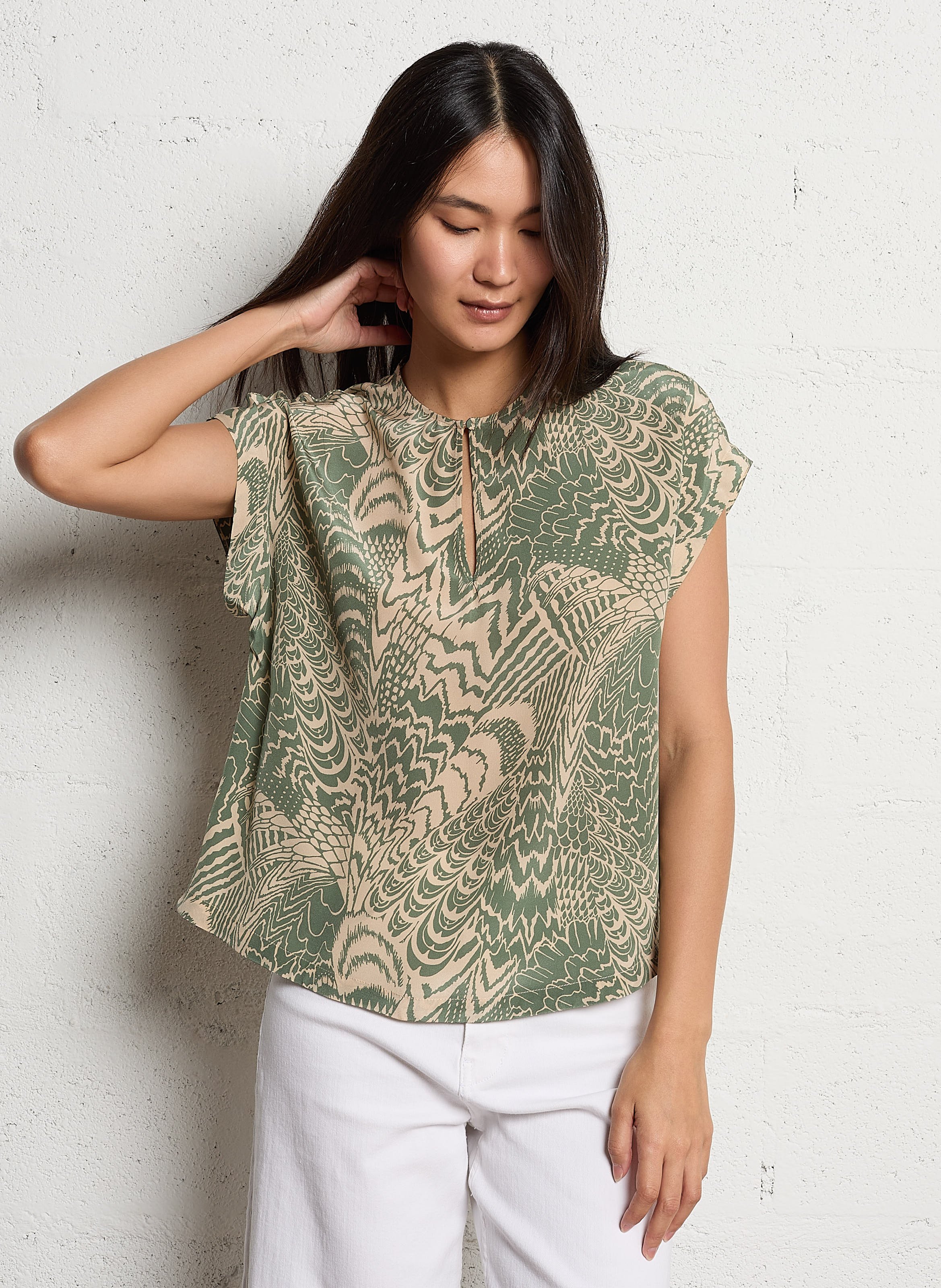 Blouse imprimée en soie MOMONI Multicolore