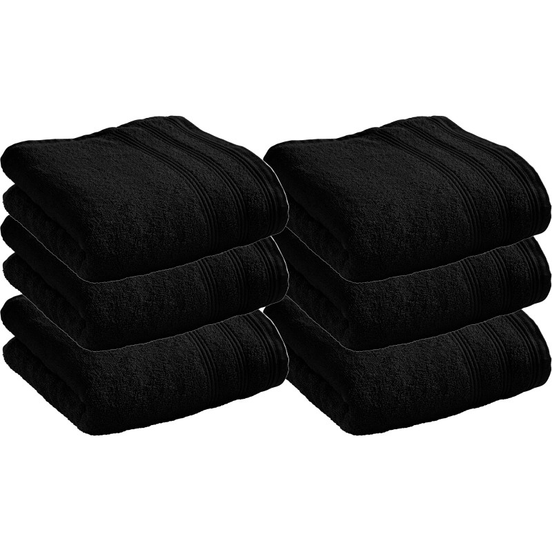 100% combed cotton hand towel COTON PUR Black