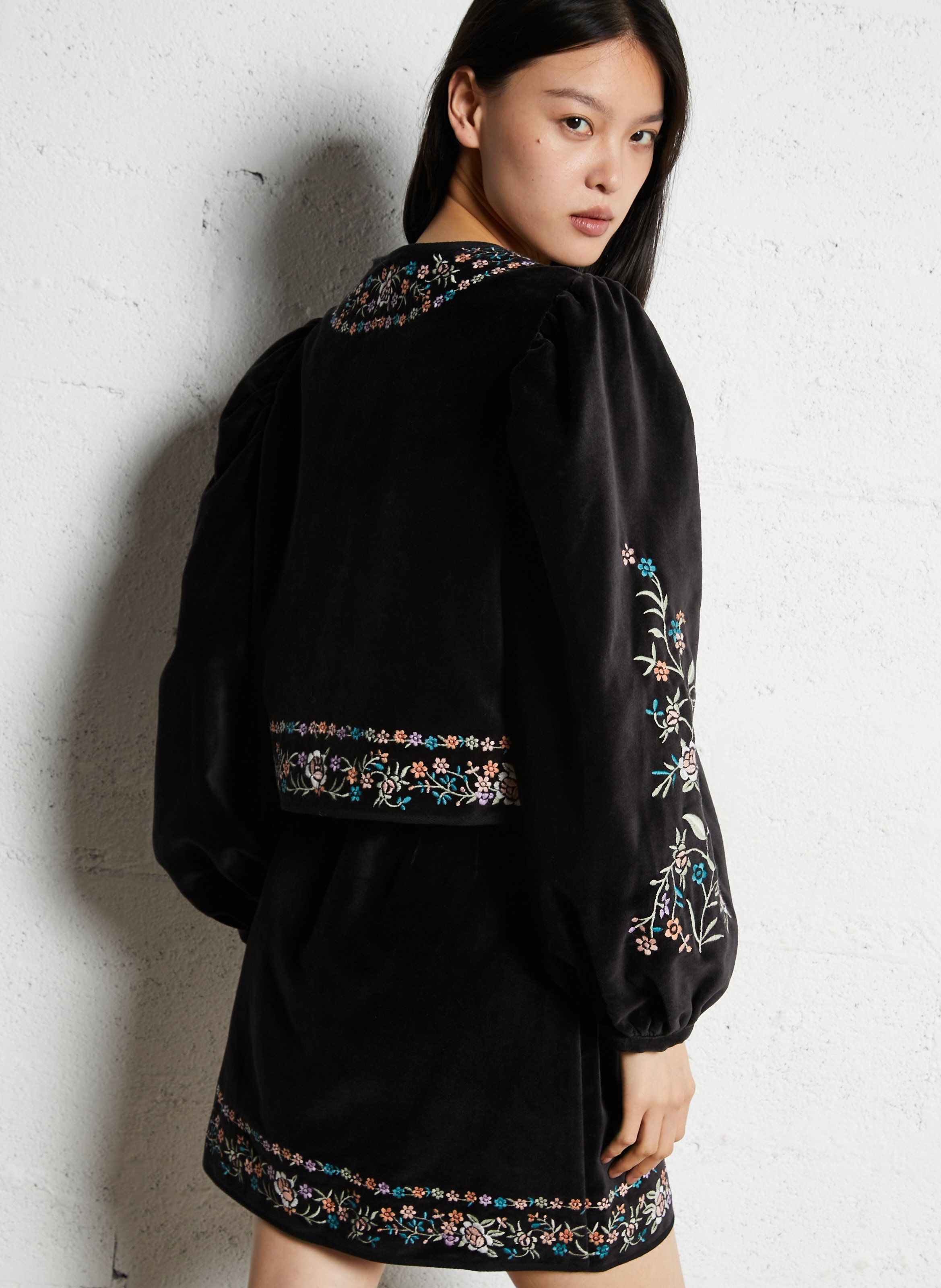 Jacket with velvet detail LOUISE MISHA Black