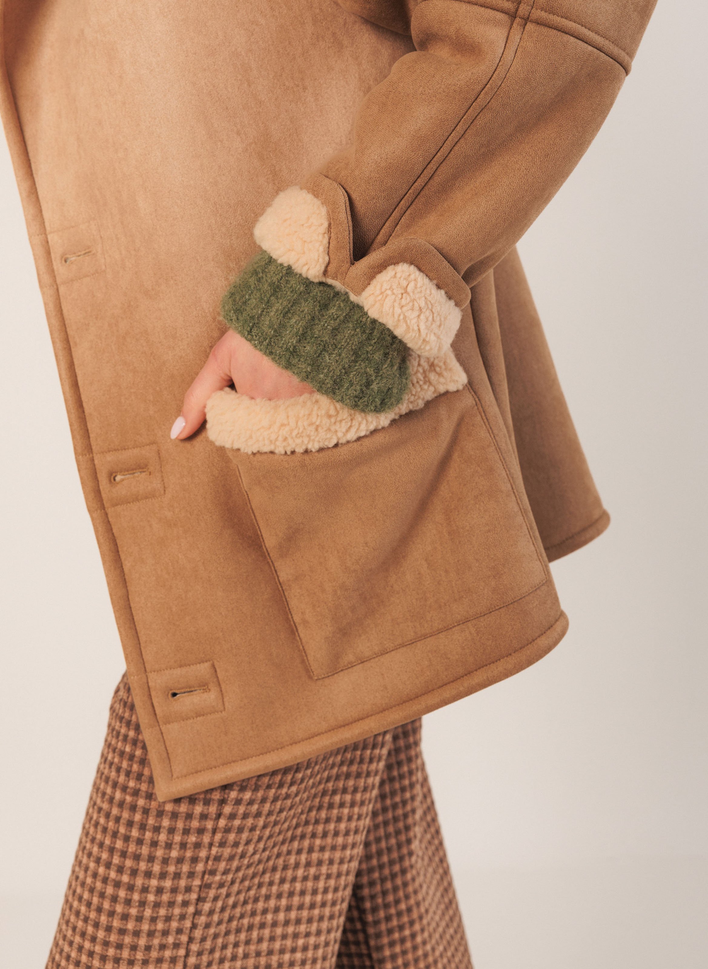 Manteau col à revers  INDI & COLD Beige