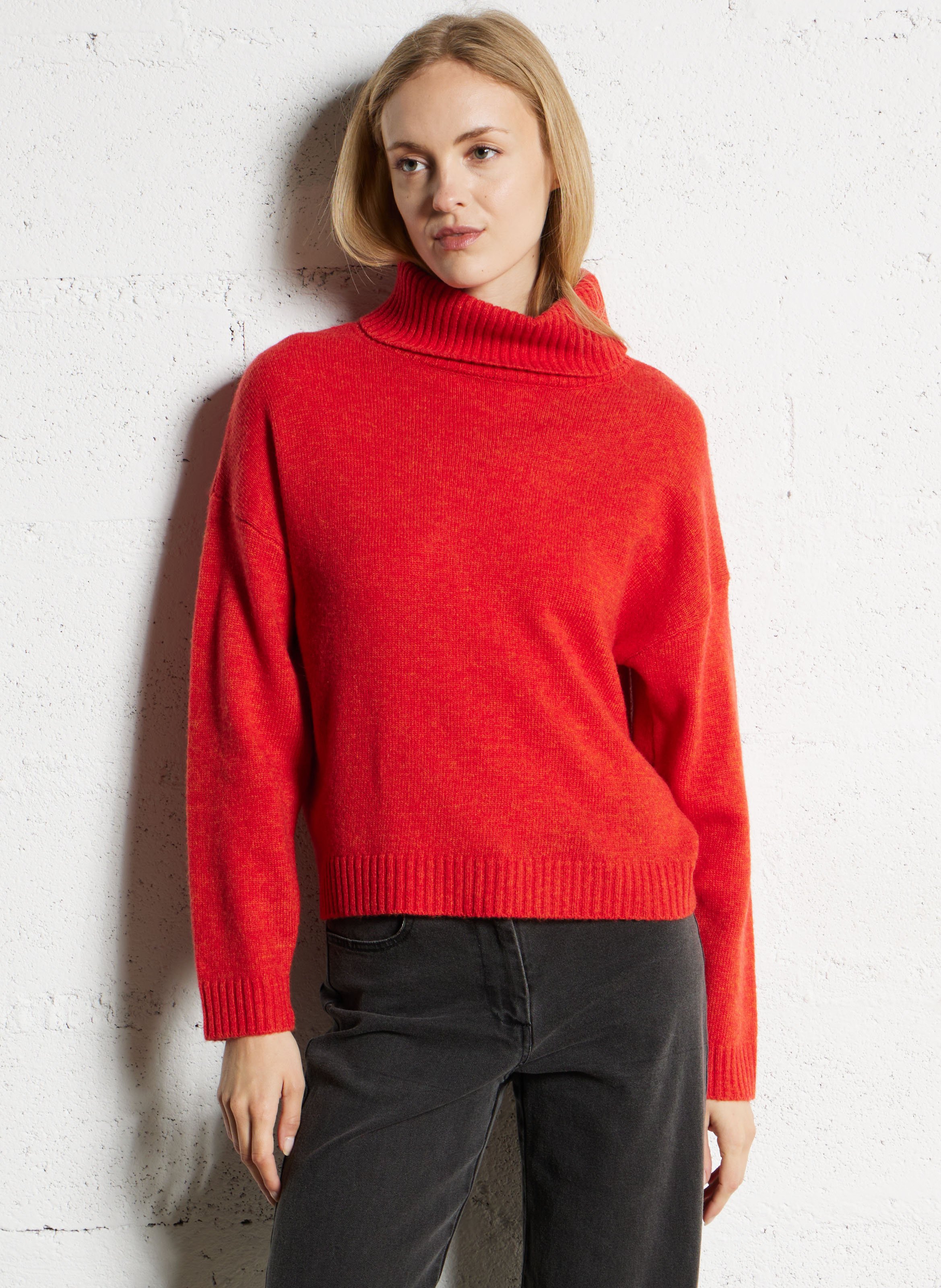 Col roulé ample en laine mélangée NICE THINGS