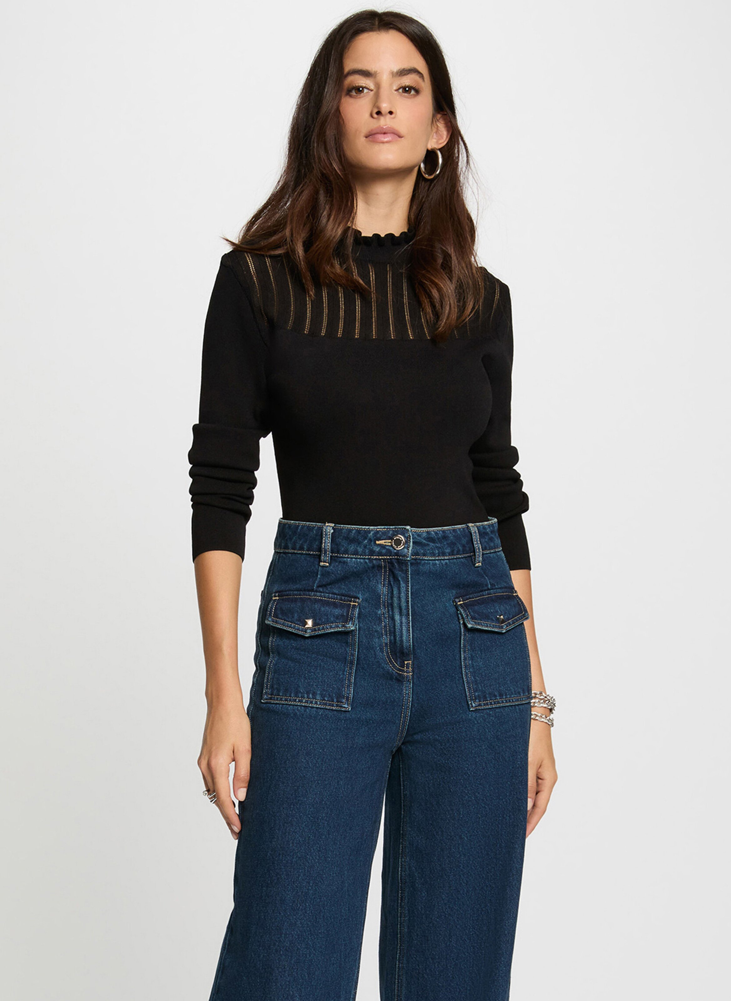 High-neck sweater MORGAN Black