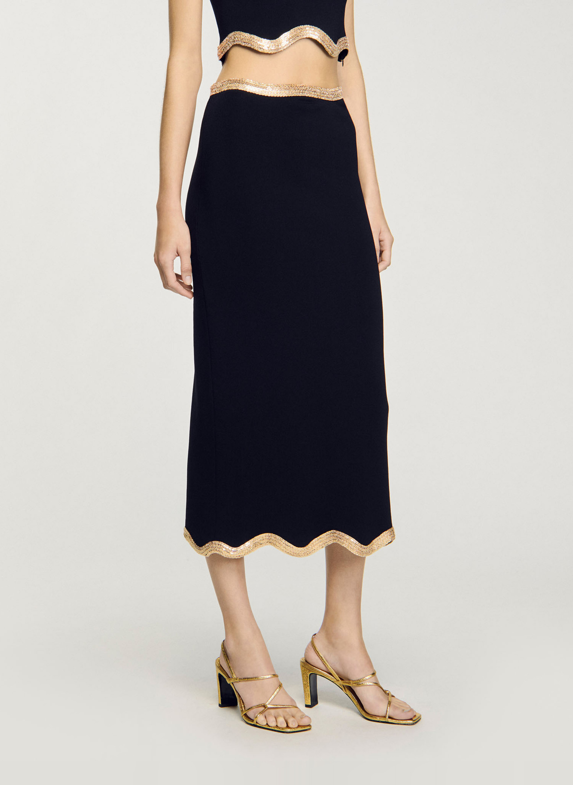 Sandales à fines brides en cuir SANDRO Doré