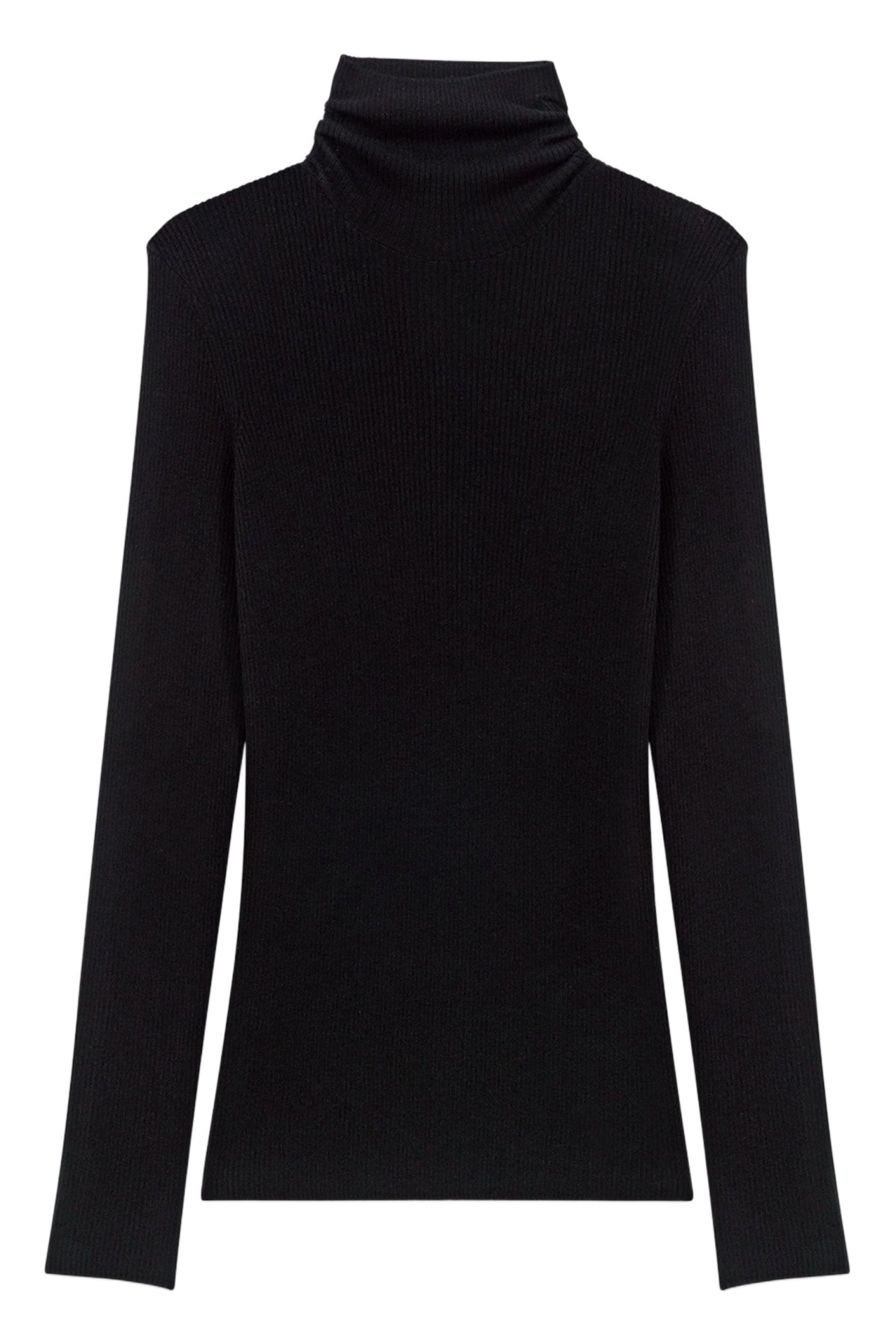 Pull col montant en laine mélangée MAJE Noir