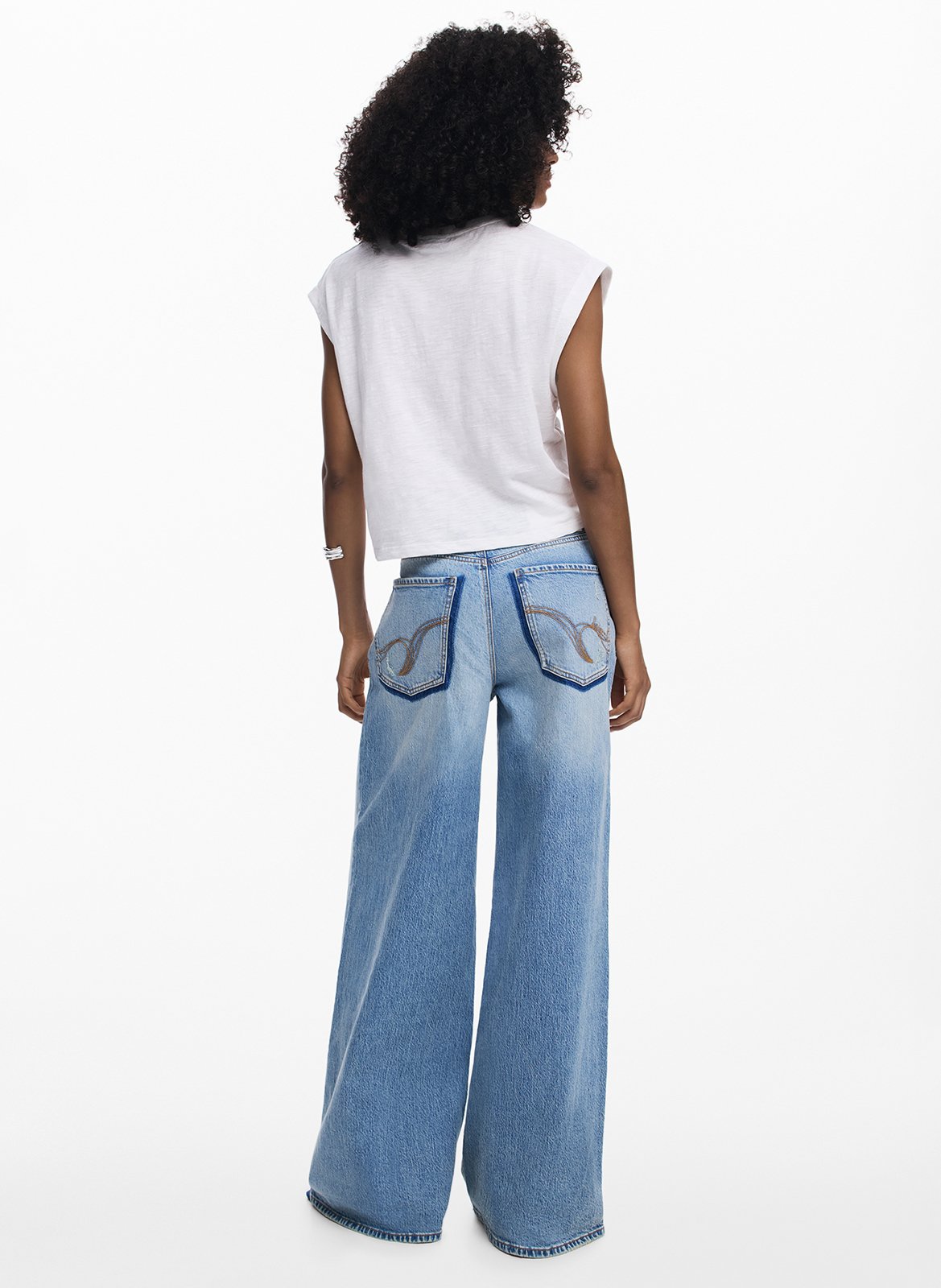 Débardeur à imprimé en coton DESIGUAL Blanc