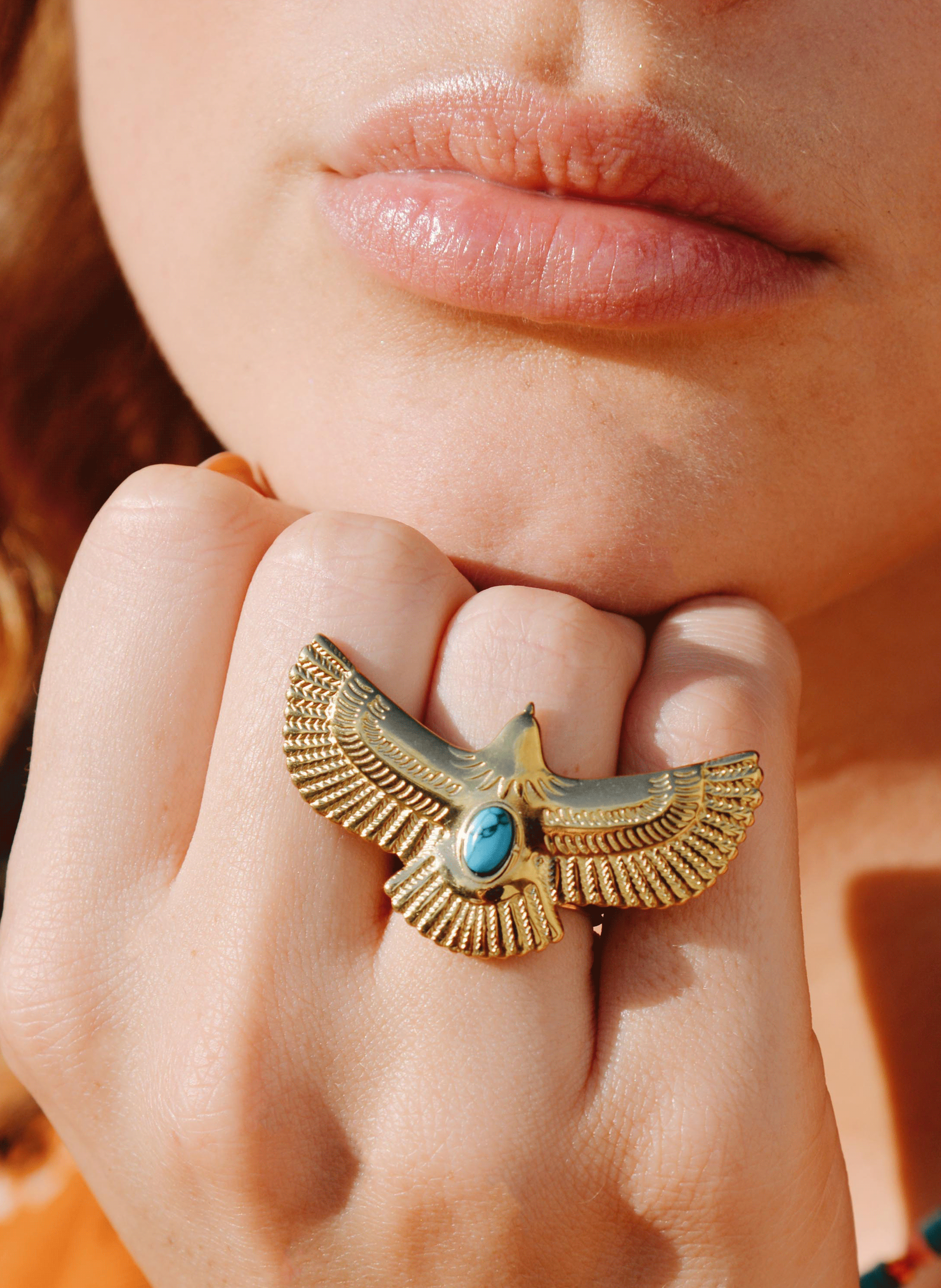 Adjustable eagle ring HIPANEMA Blue