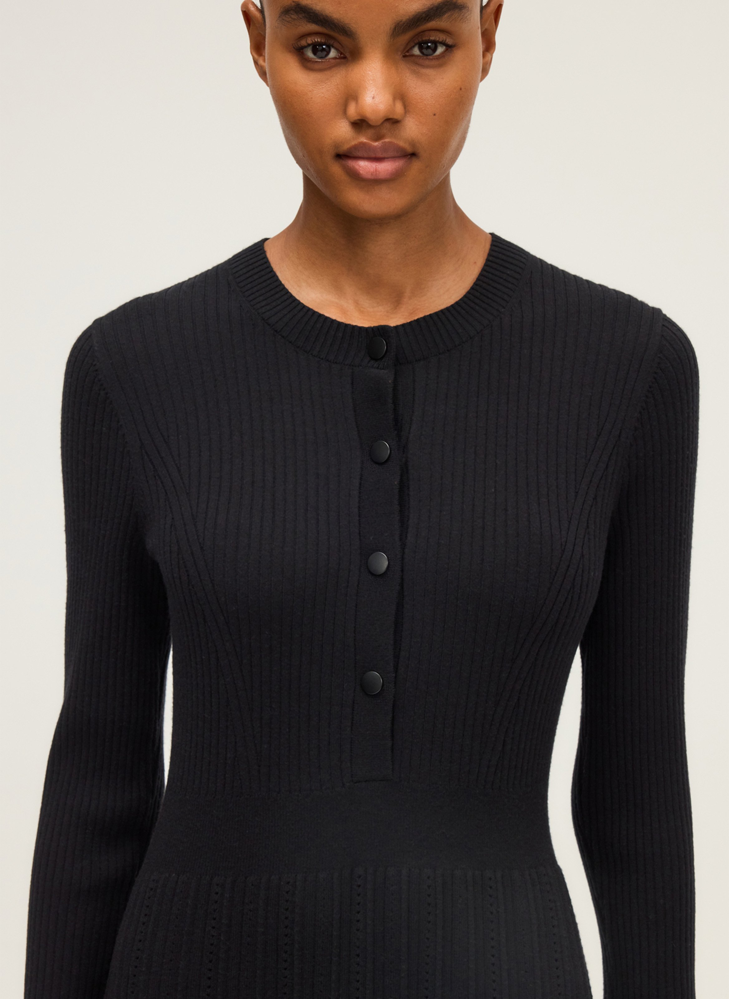 Robe midi col rond  PABLO Noir