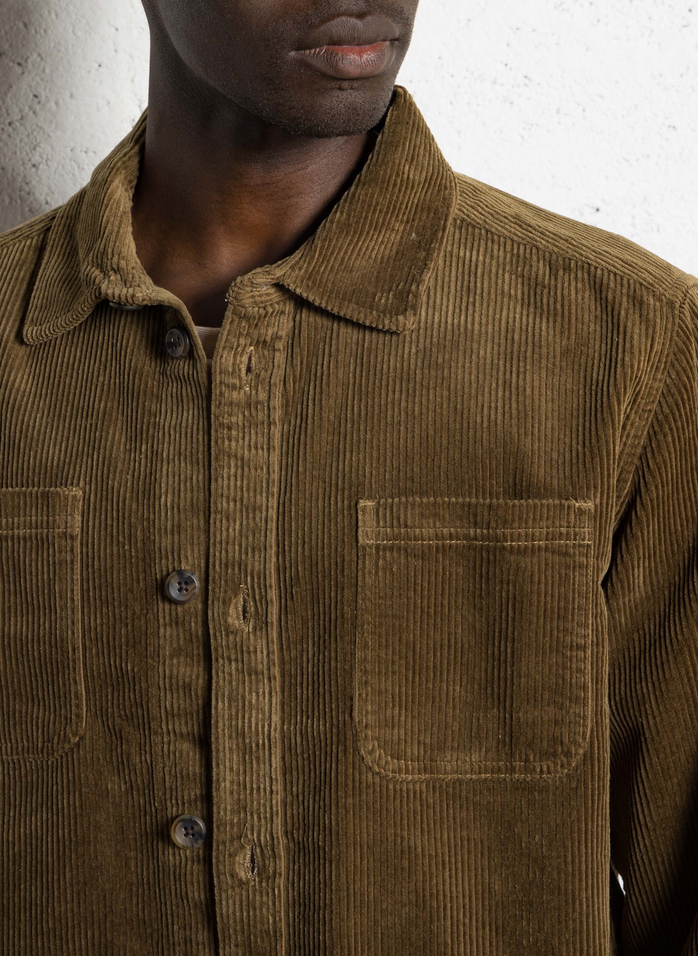 Katoenen overhemd met klassieke kraag LES DEUX Kaki