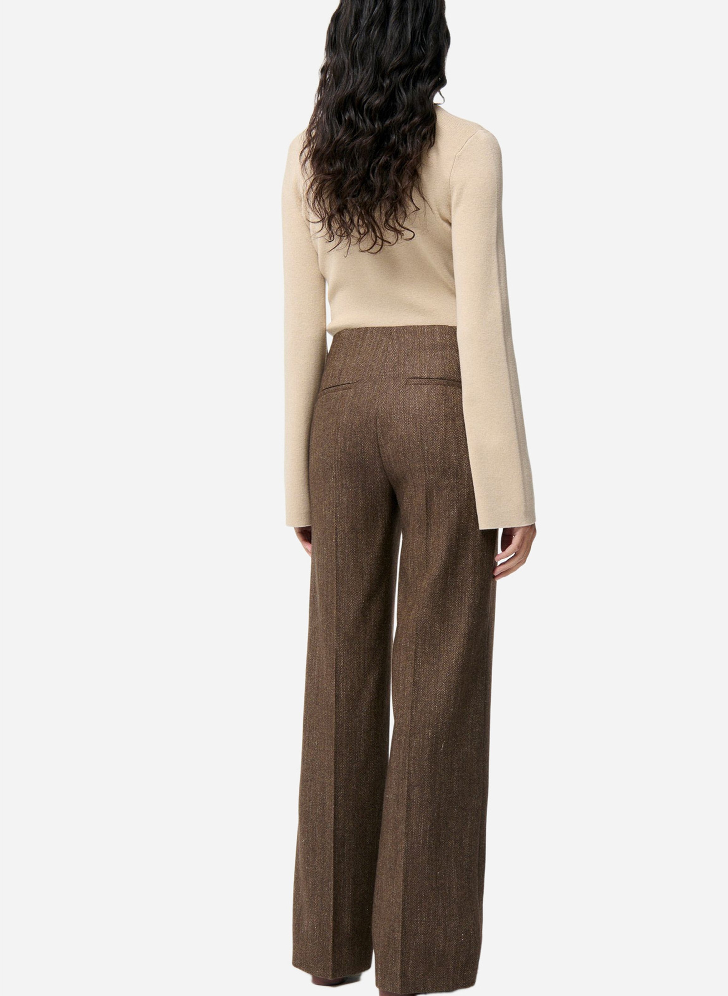 High-waisted carrot-cut trousers VANESSA BRUNO Brown