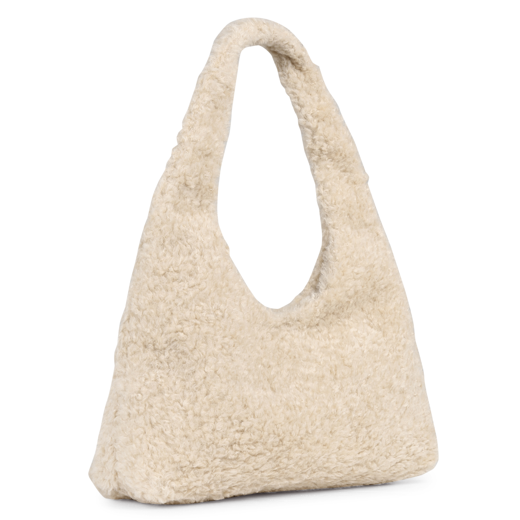 Faux fur shoulder hobo bag AU PRINTEMPS PARIS Beige