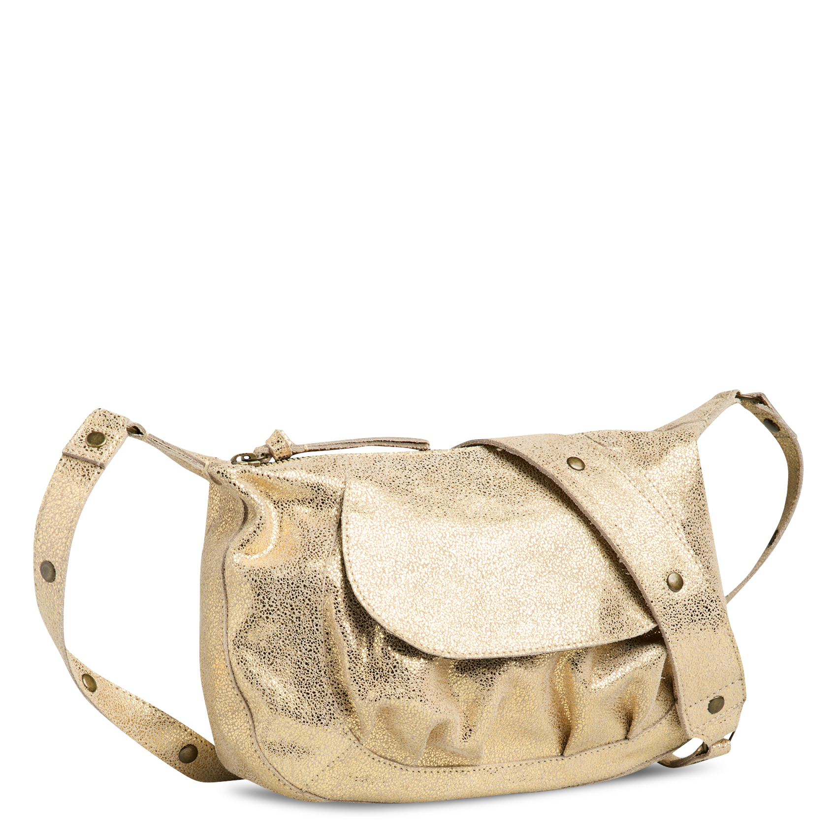 Dori leather shoulder bag PIECES Golden