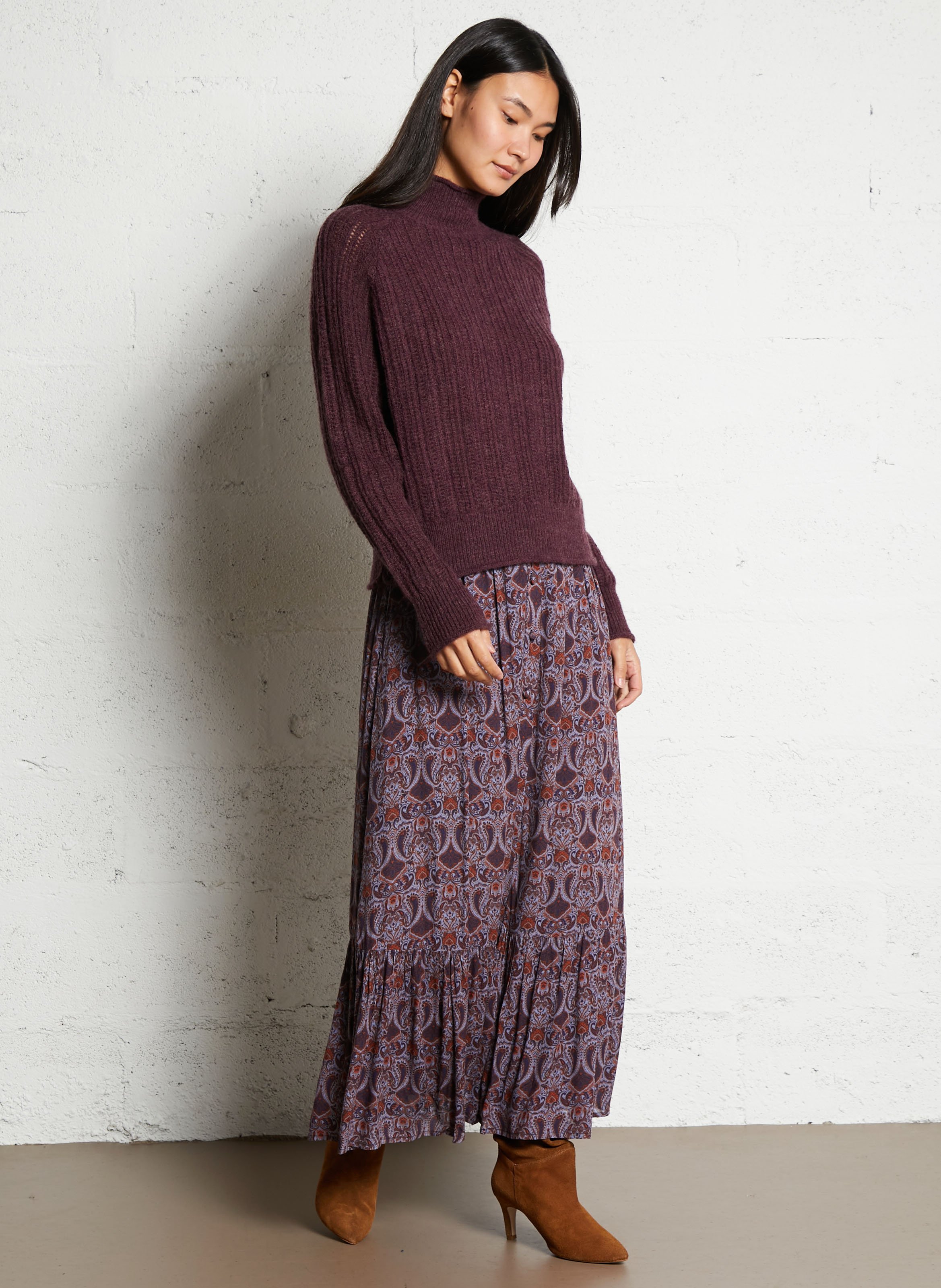 Bottes en cuir velours ONE STEP Marron