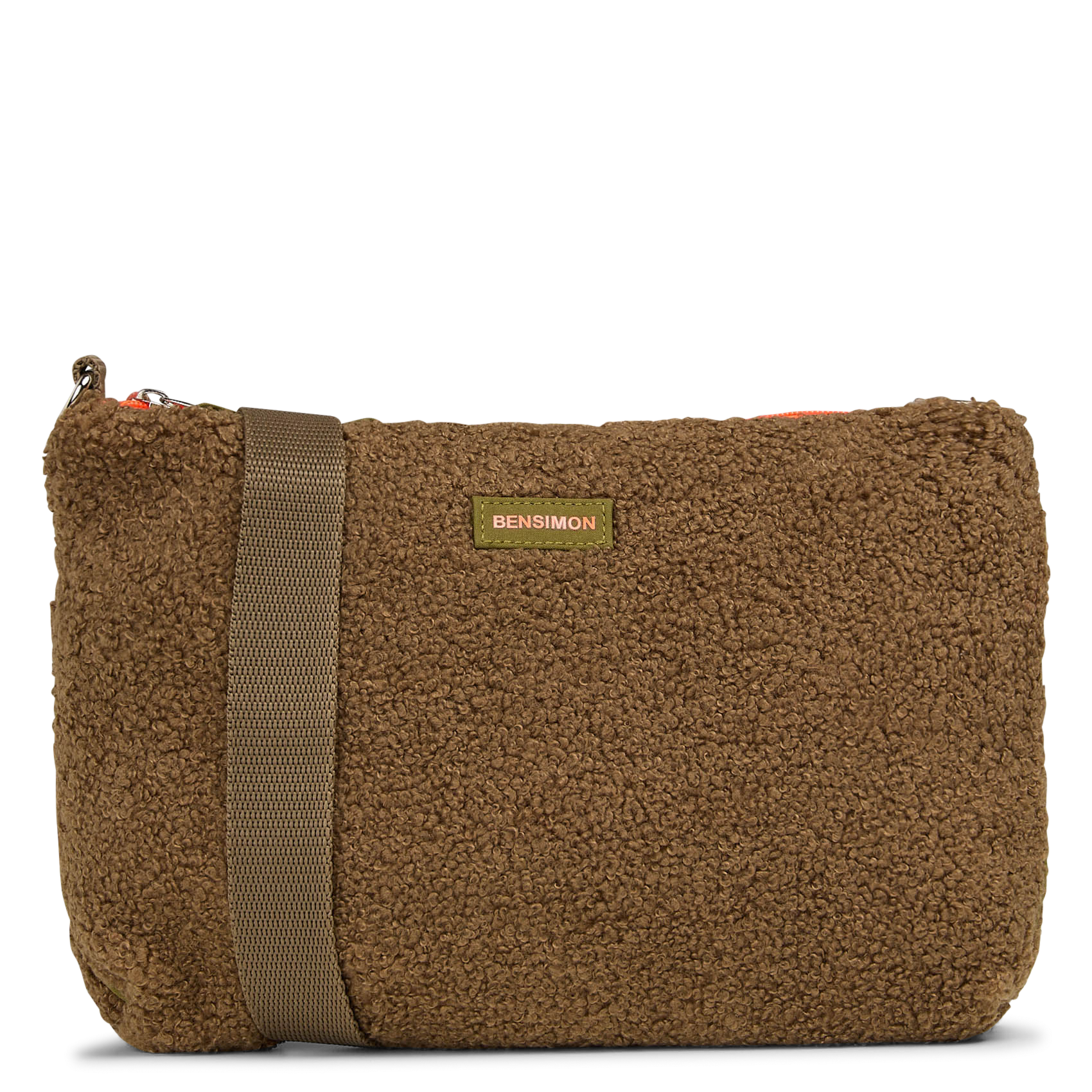 Sac bandoulière en fourrure synthétique BENSIMON Kaki