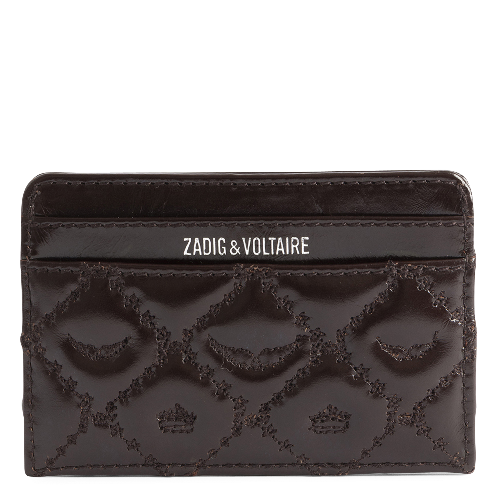 Patent leather card holder ZADIG&VOLTAIRE Brown