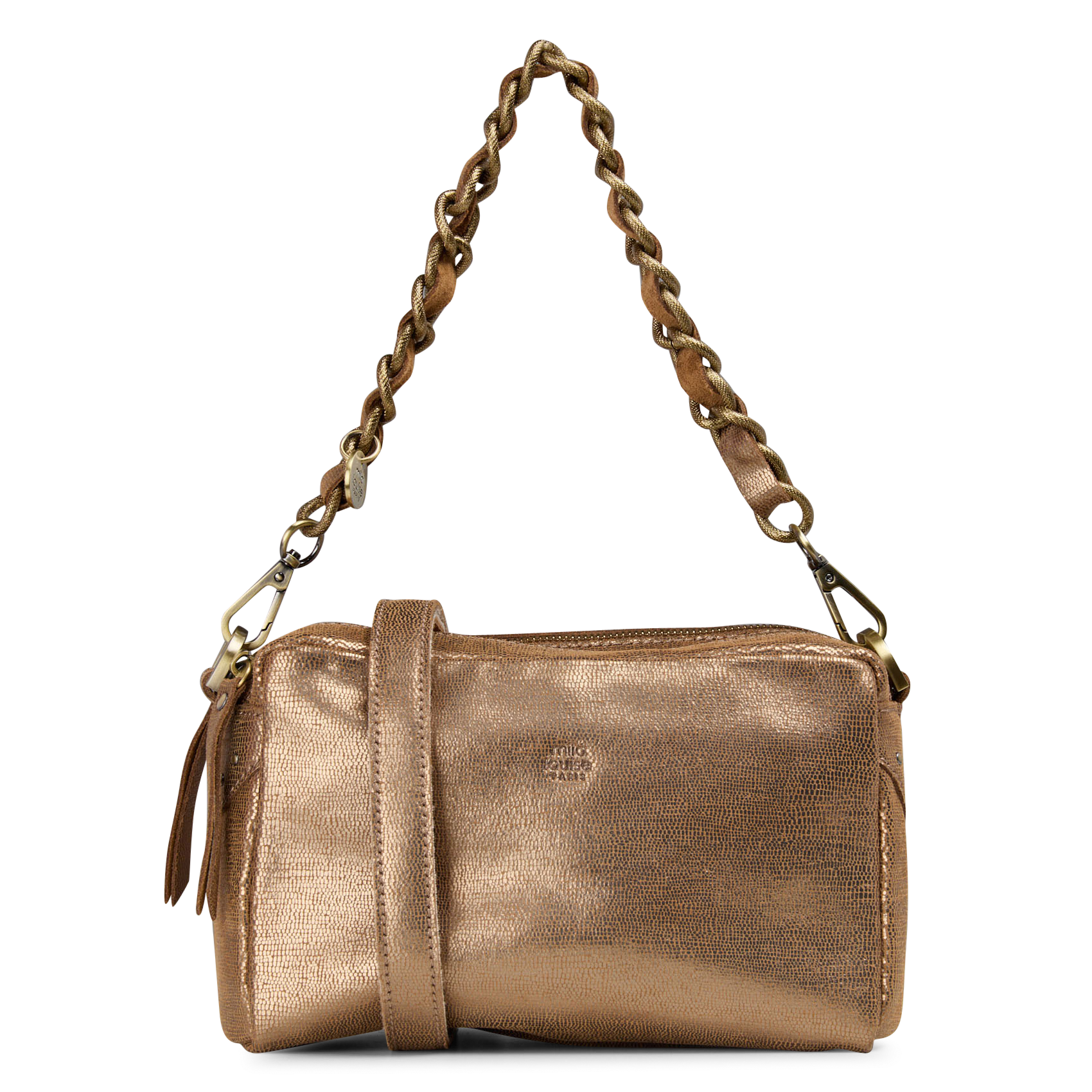 Leren clutch MILA LOUISE Bruin