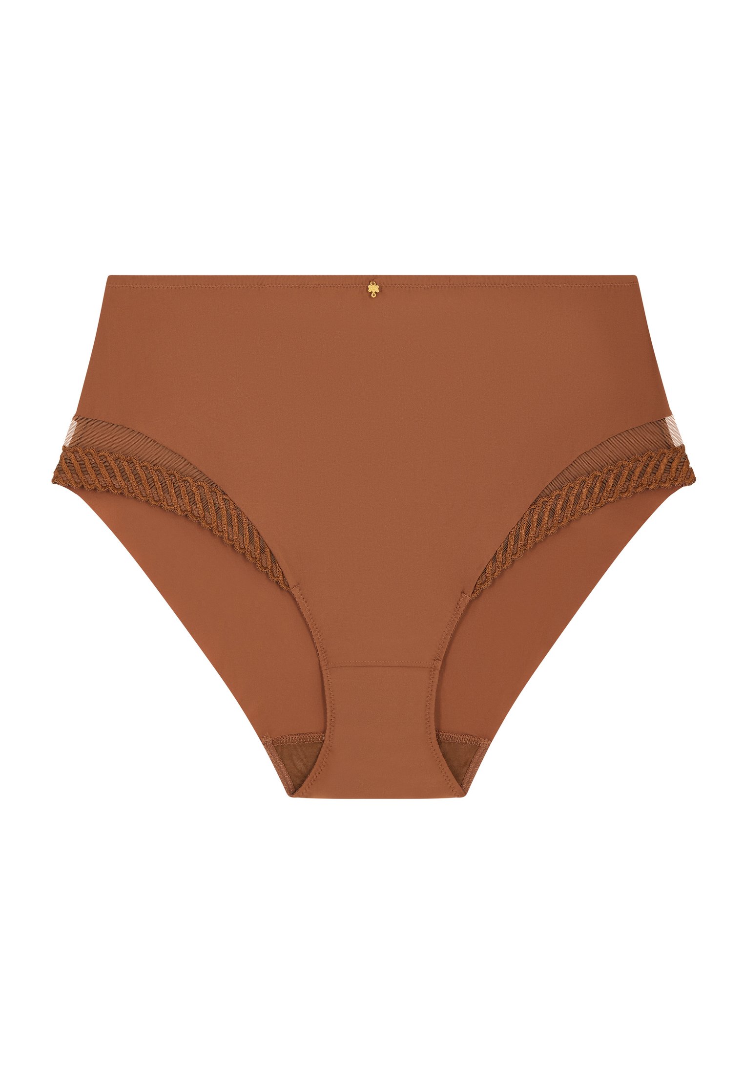 High-waisted lace panties AUBADE Brown
