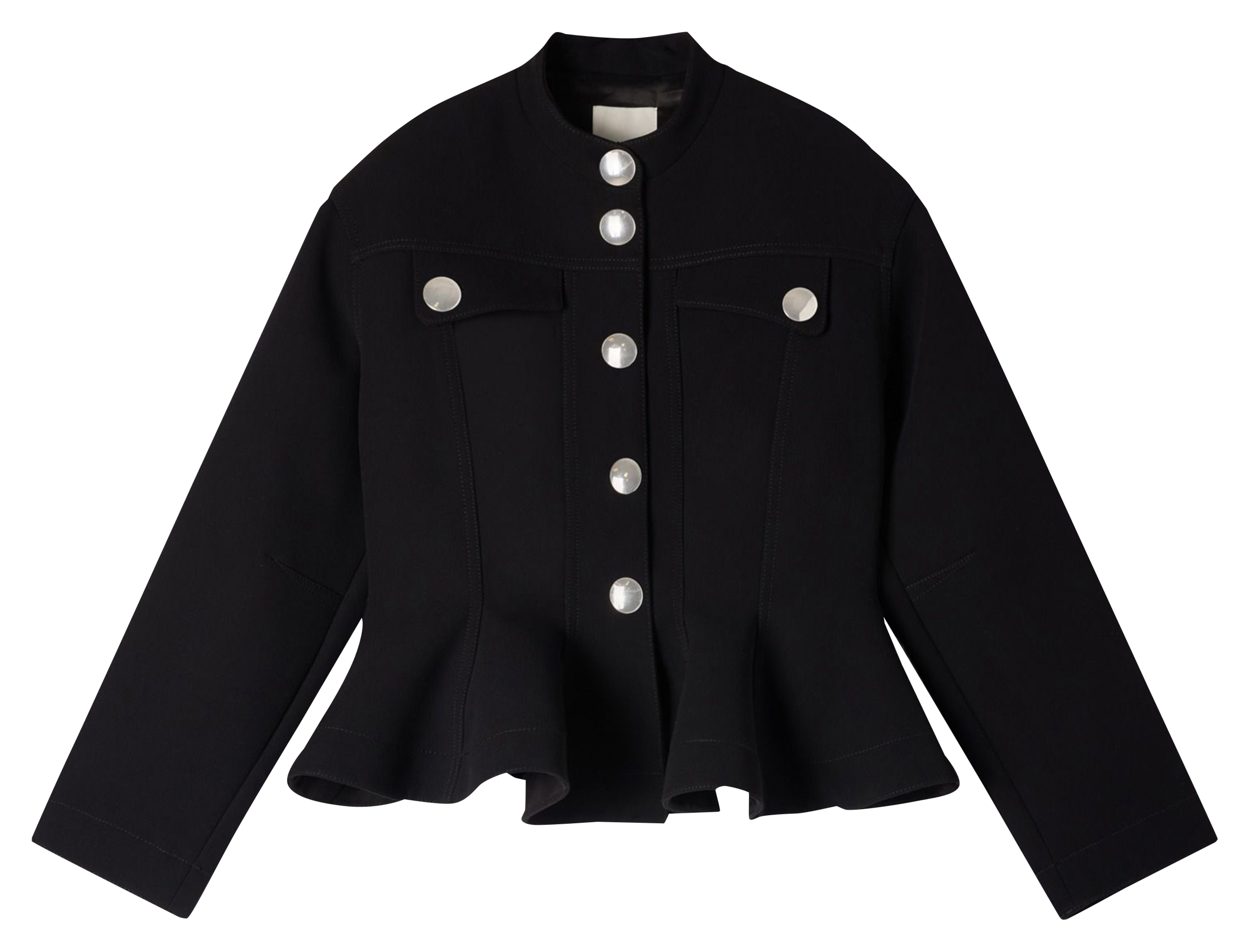 Short buttoned jacket with ruffles SANDRO Black