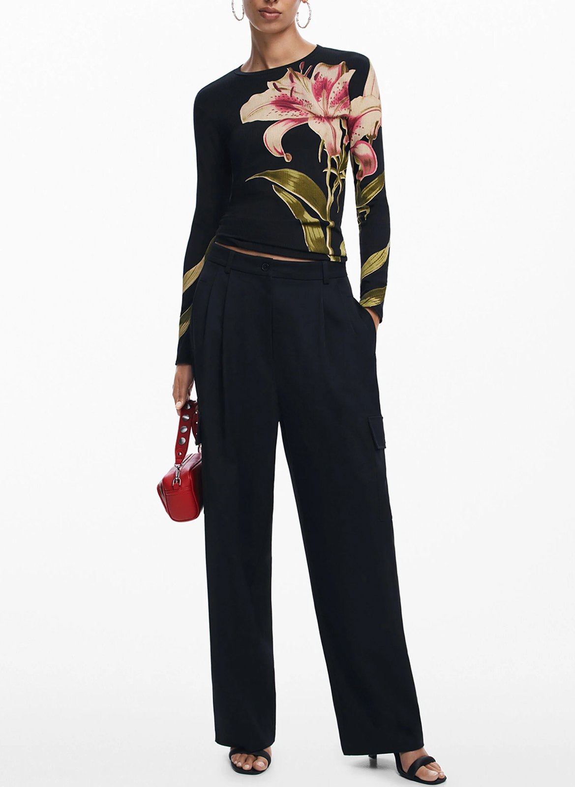 Tee-shirt manches longues imprimé  DESIGUAL Noir