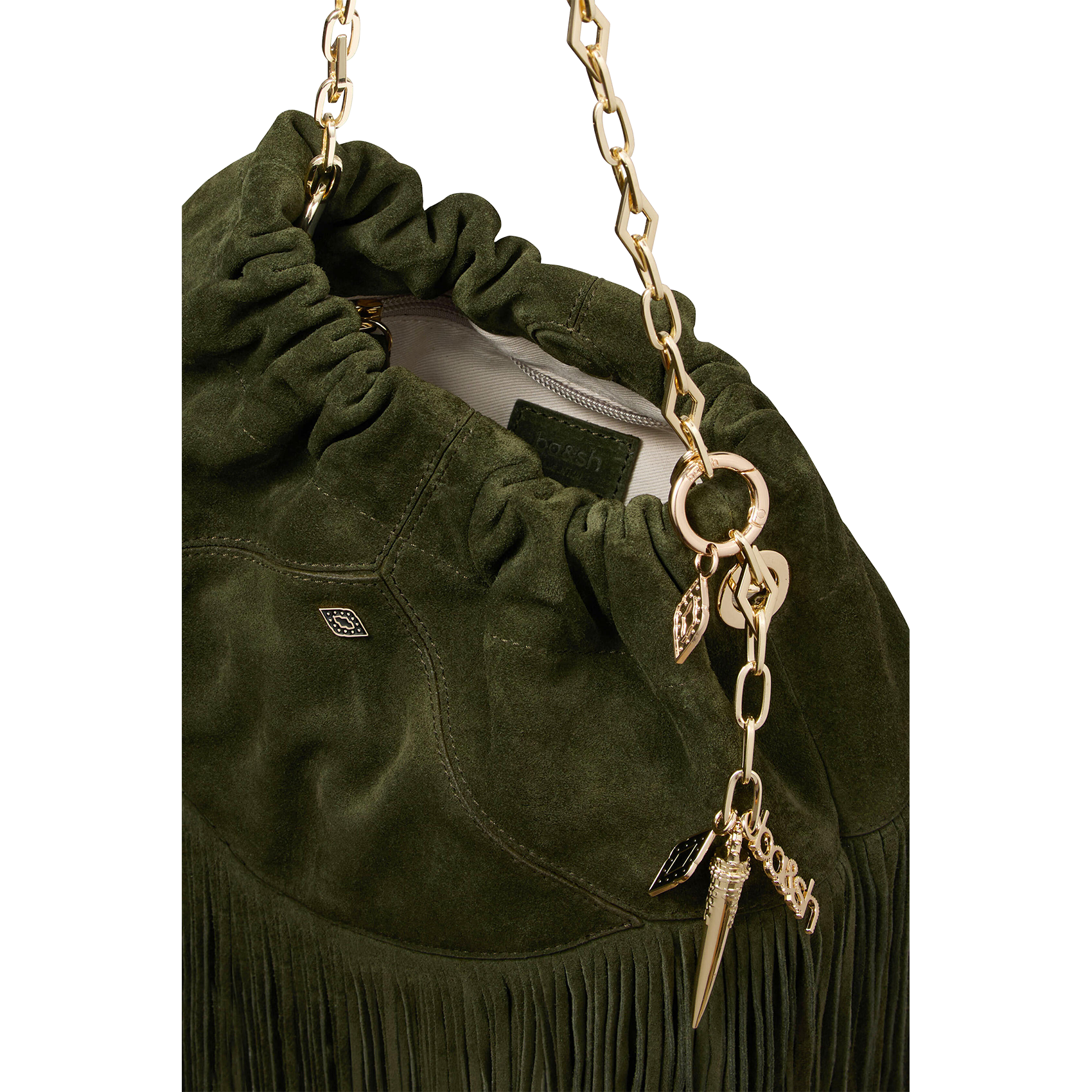 Sac porté épaule en cuir BA&SH Vert