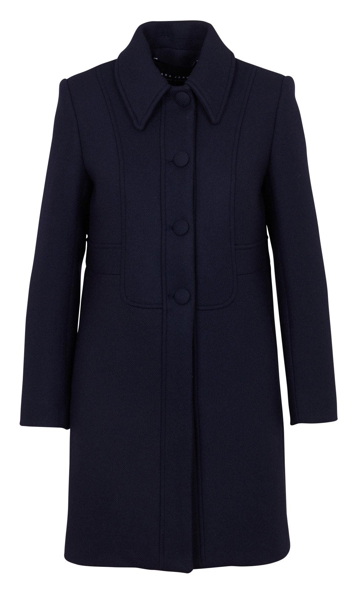 Mid-length solid color wool blend coat TARA JARMON Blue