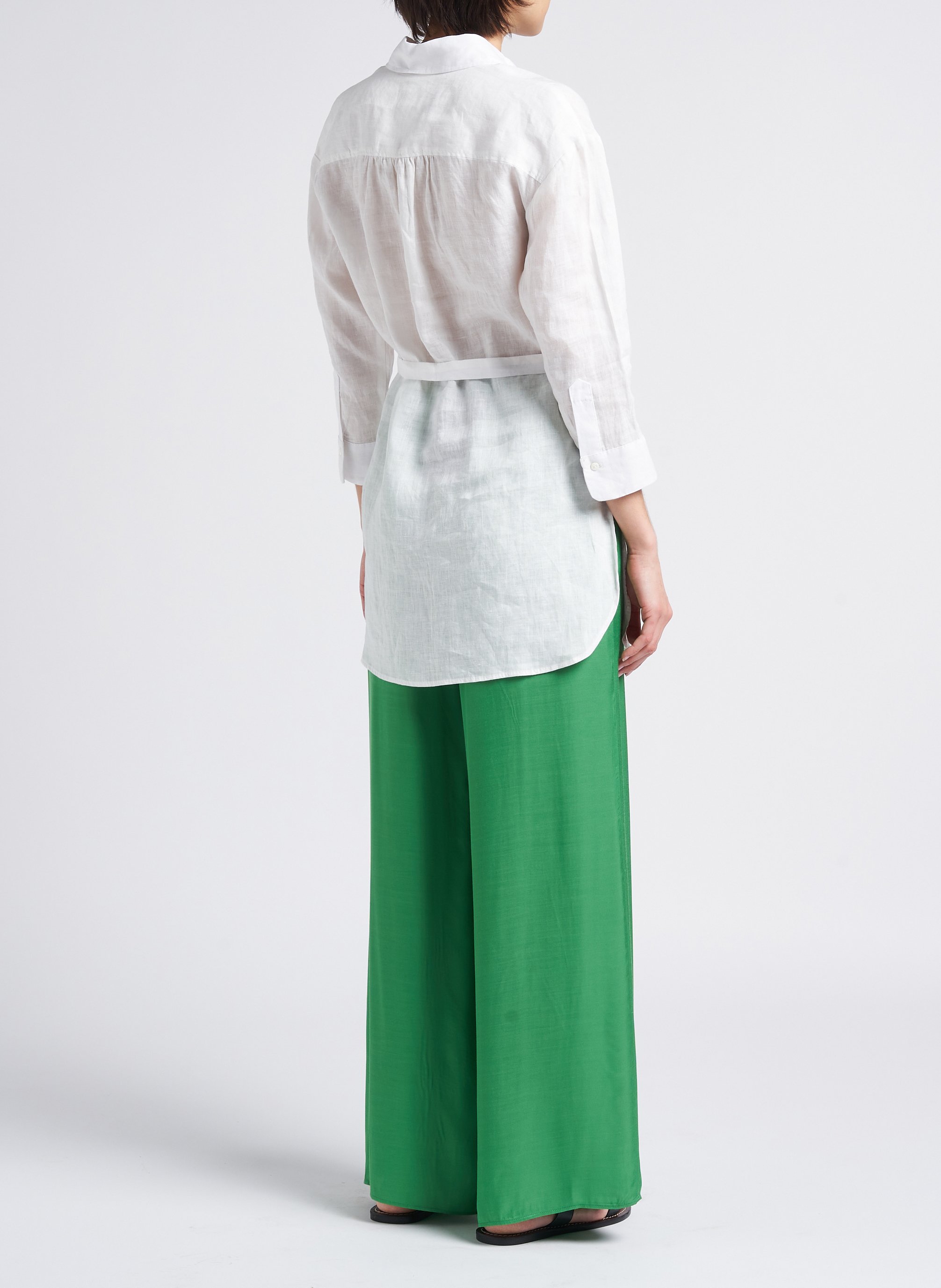 Soepelvallende, wijde broek met hoge taille PENNYBLACK Groen