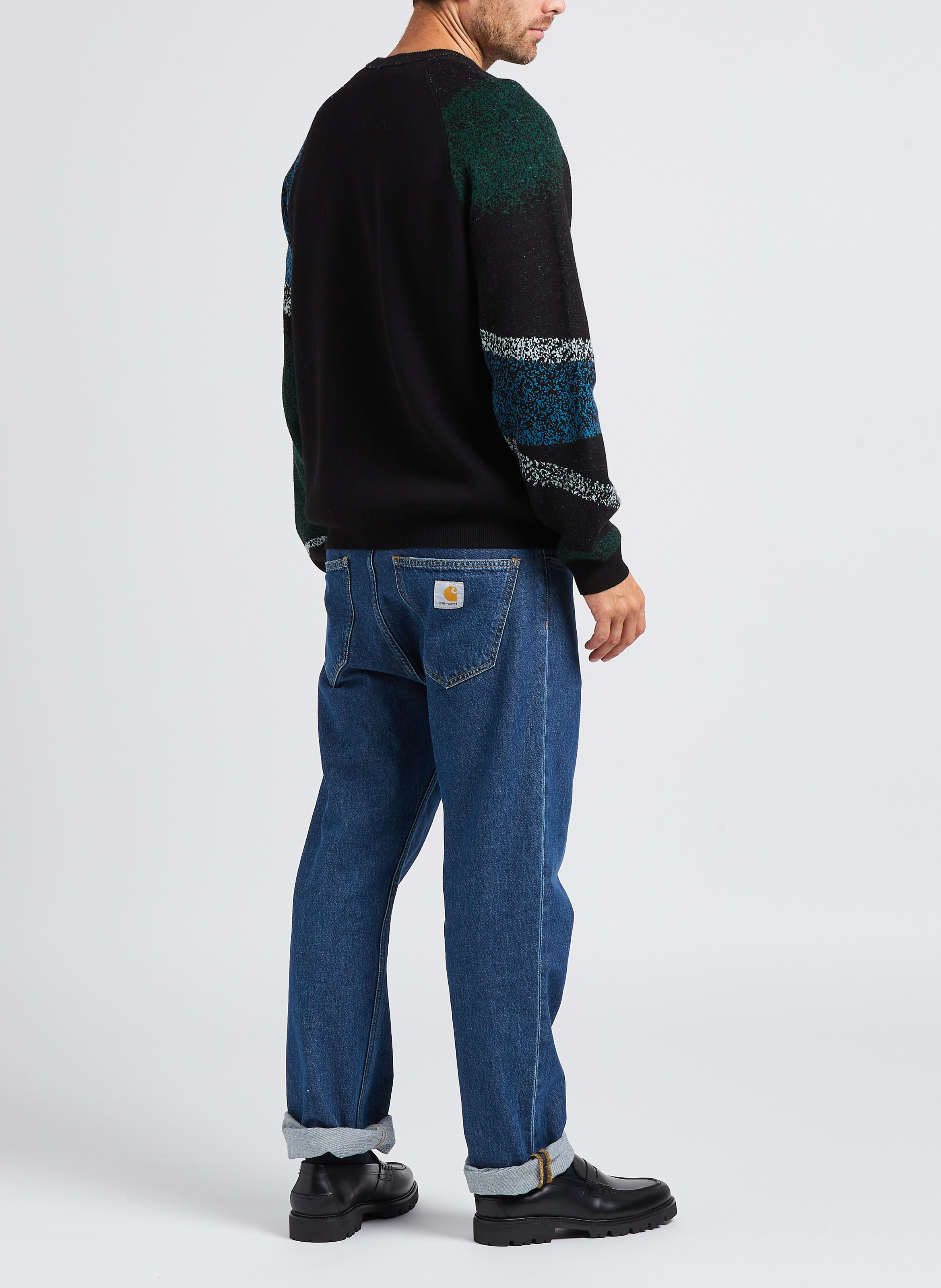 Rechte trui van biokatoen met ronde hals en print PAUL SMITH Zwart