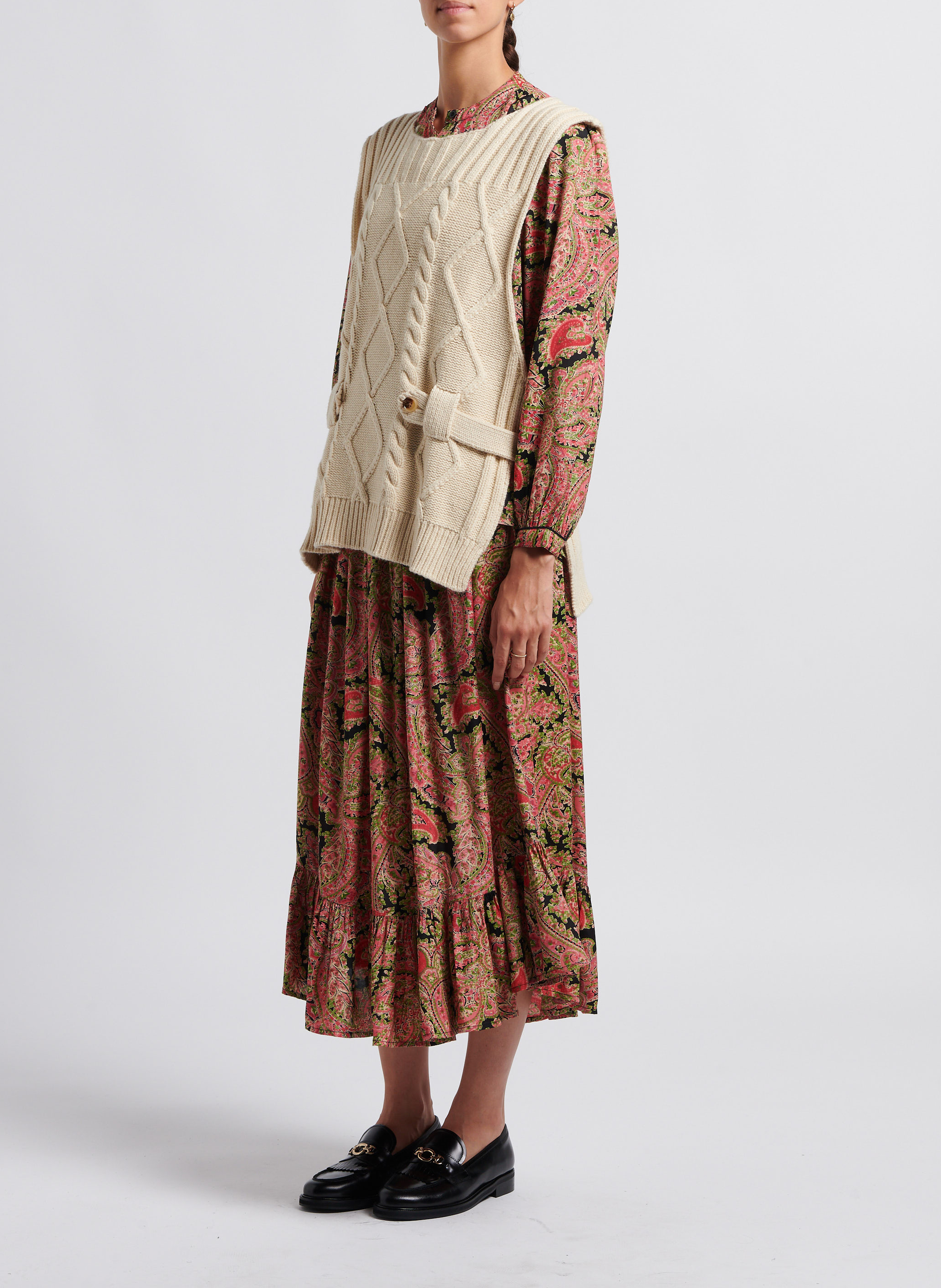 Mouwloze trui met ronde hals |wolblend SWILDENS Wit