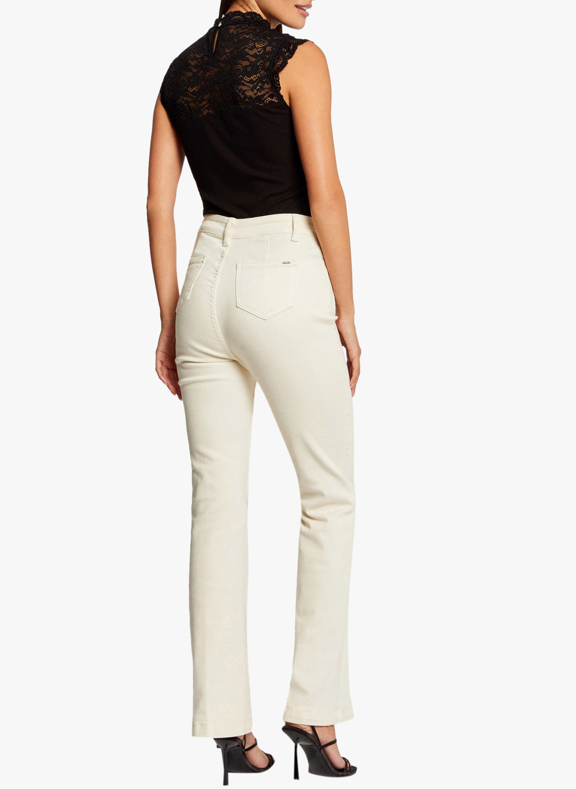 High-neck lace T-shirt MORGAN Black