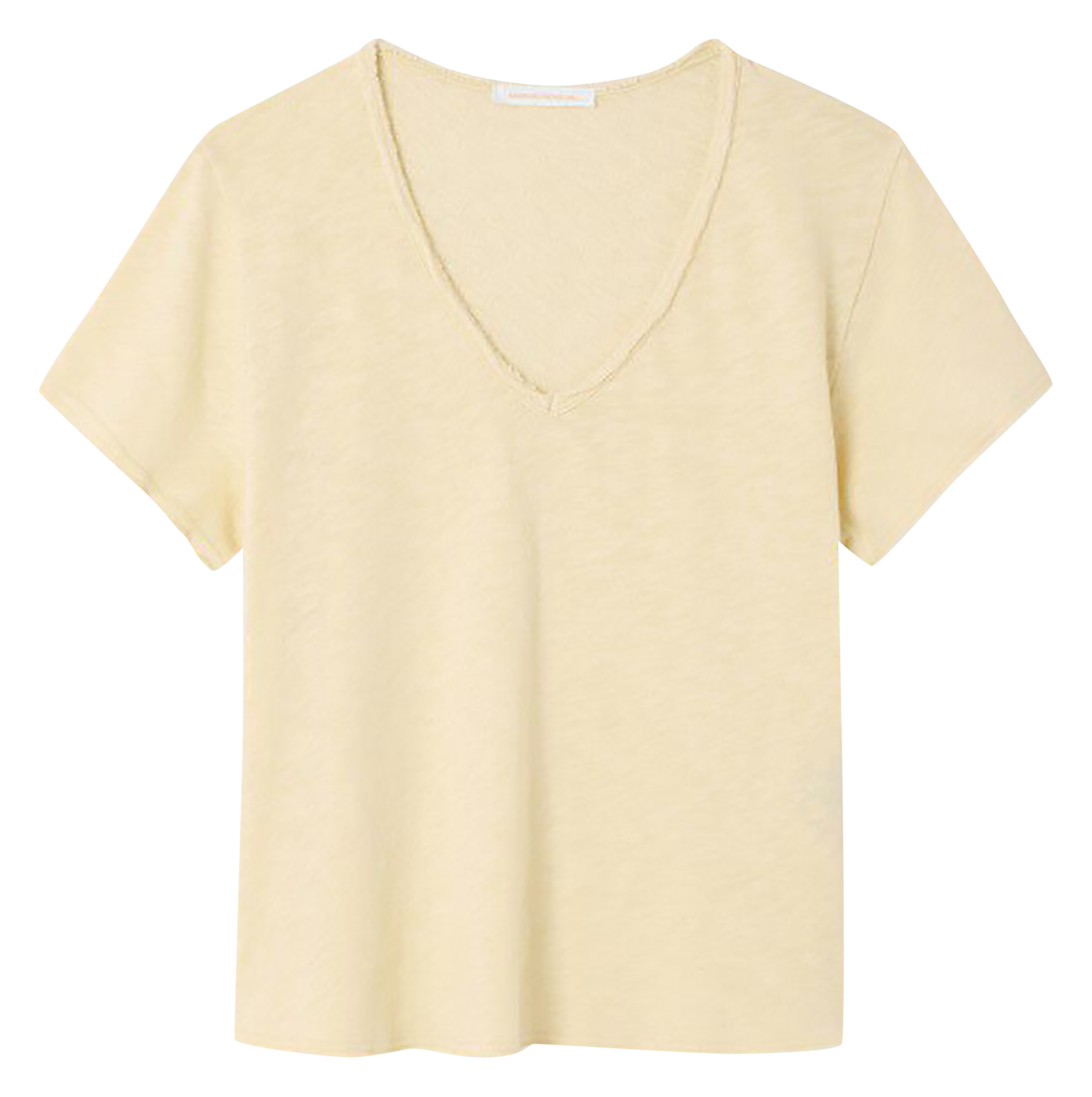 Recht, katoenen T-shirt met V-hals AMERICAN VINTAGE Geel