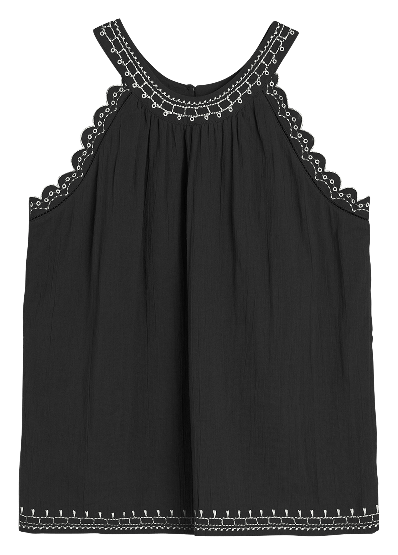 Top met halternek van biologisch katoen INDI & COLD Zwart